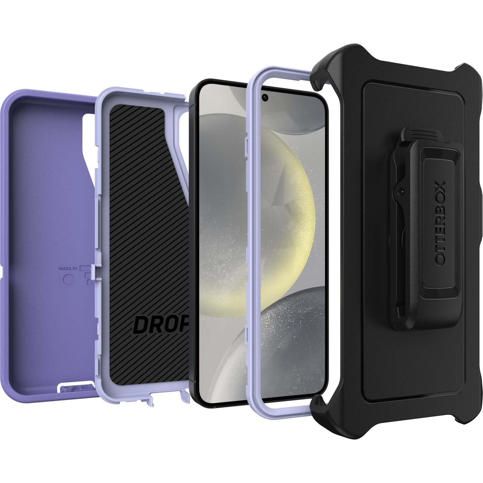 OtterBox Samsung Galaxy S24 Defender Series Case - MOUNATIN Majesty (Purple), Rugged & Durable, with Port Protection, Includes Holster Clip Kickstand