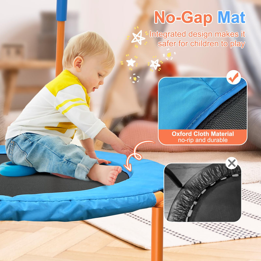 Ativafit 36inch Mini Toddler Trampoline for Kids Ages 1-6 Indoor Outdoor Folding Small Rebounder Trampoline with Foam Handle Safety Padded Cover Fun for Kids