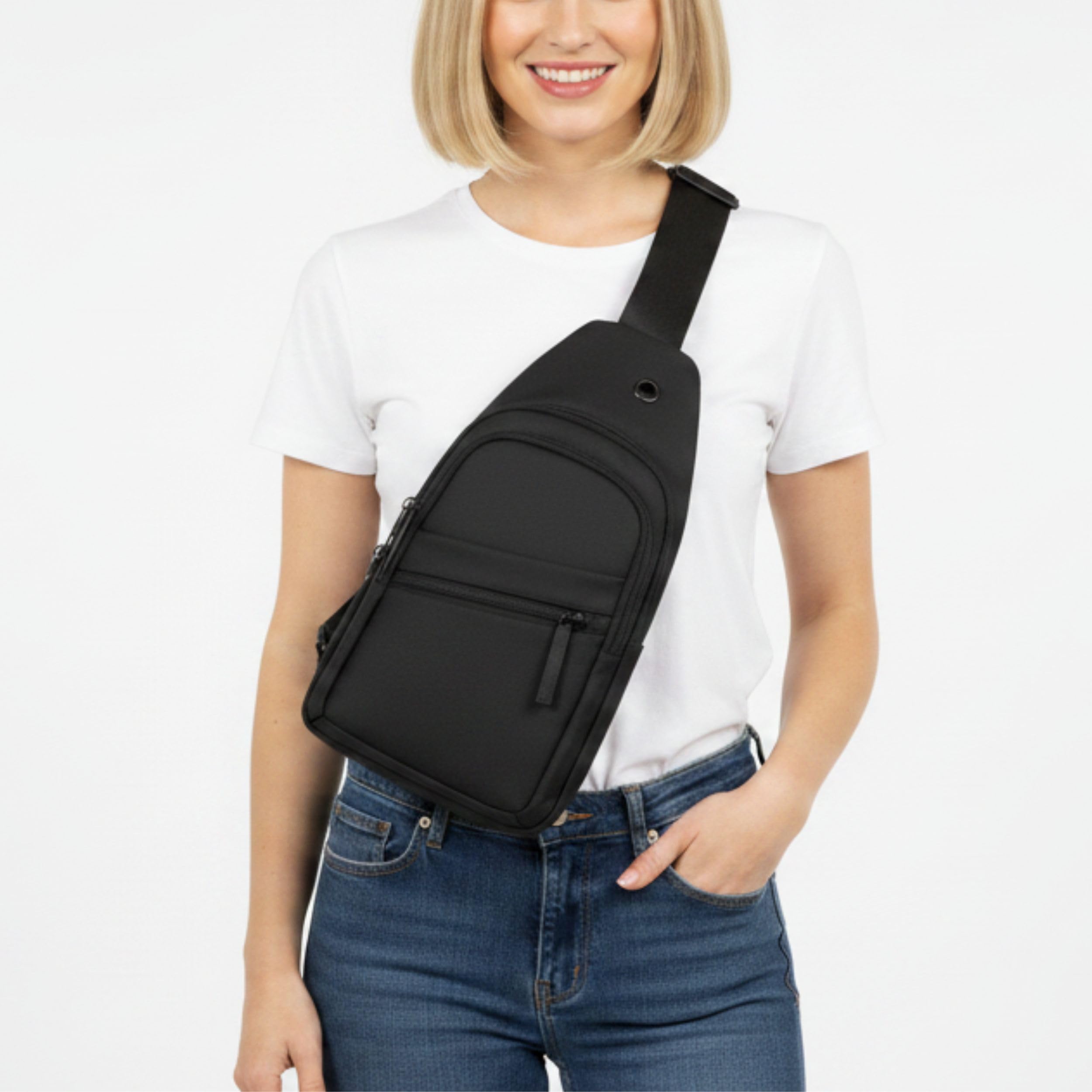 Crossbody Bags for Women Men Trendy Sling Bag Backpack Casual Chest Bag with Convertible Shoulder Strap