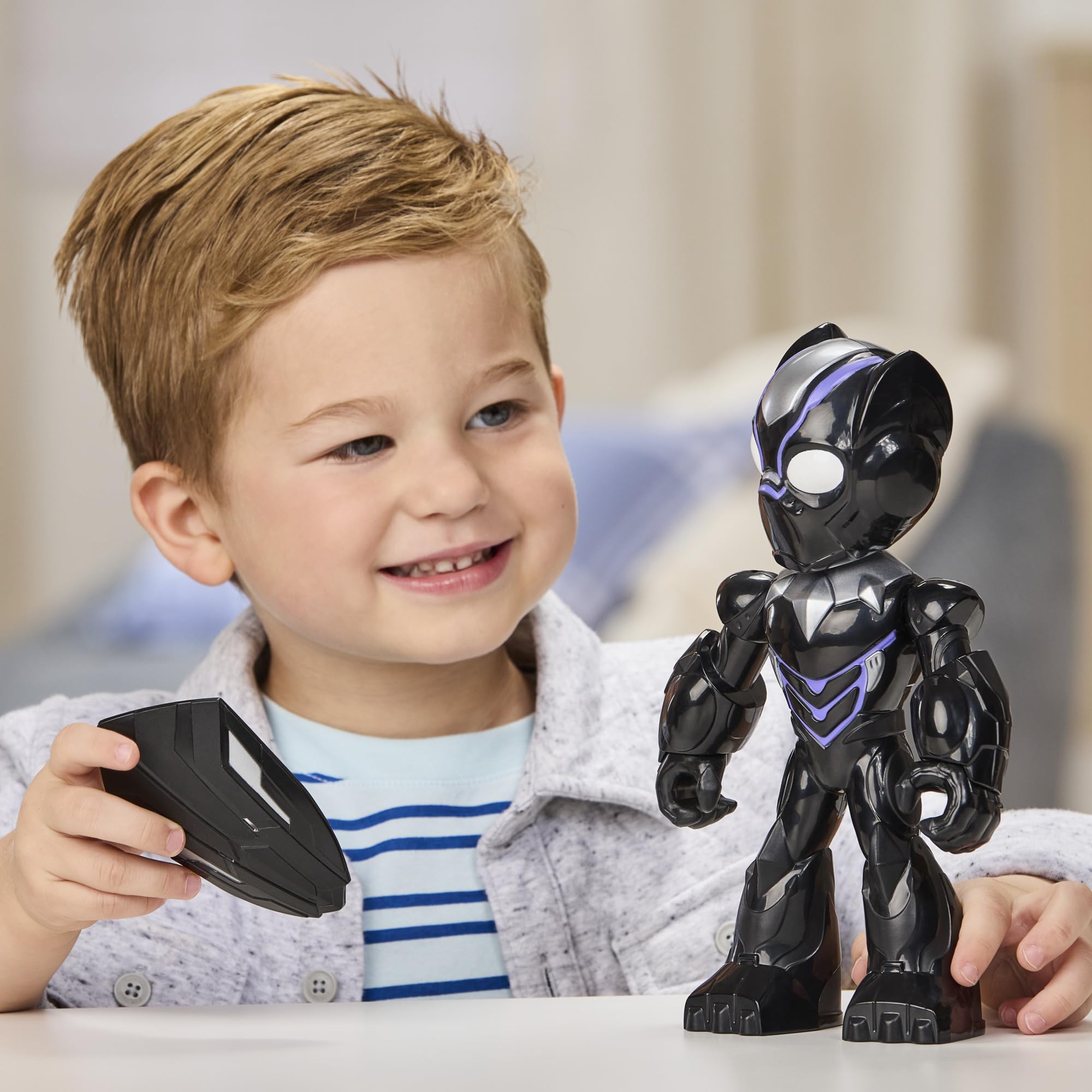 IRON MAN AND HIS AWESOME FRIENDS Marvel Supersized Black Panther Action Figure, 9-Inch (22.8 CM) Super Hero Toys for Kids, Ages 3+