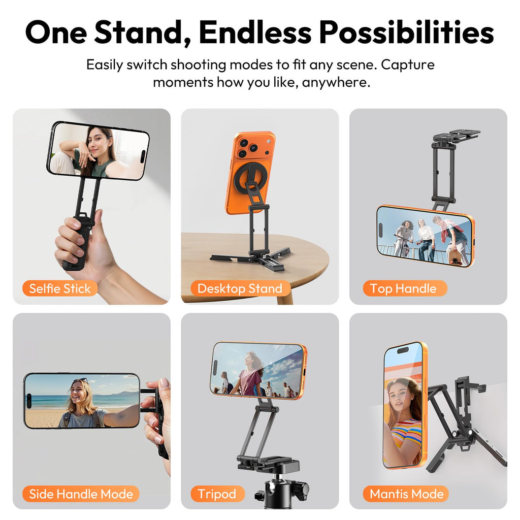 ULANZI SK29 Magnetic Phone Tripod, Foldable Mini Tripod Mount for MagSafe