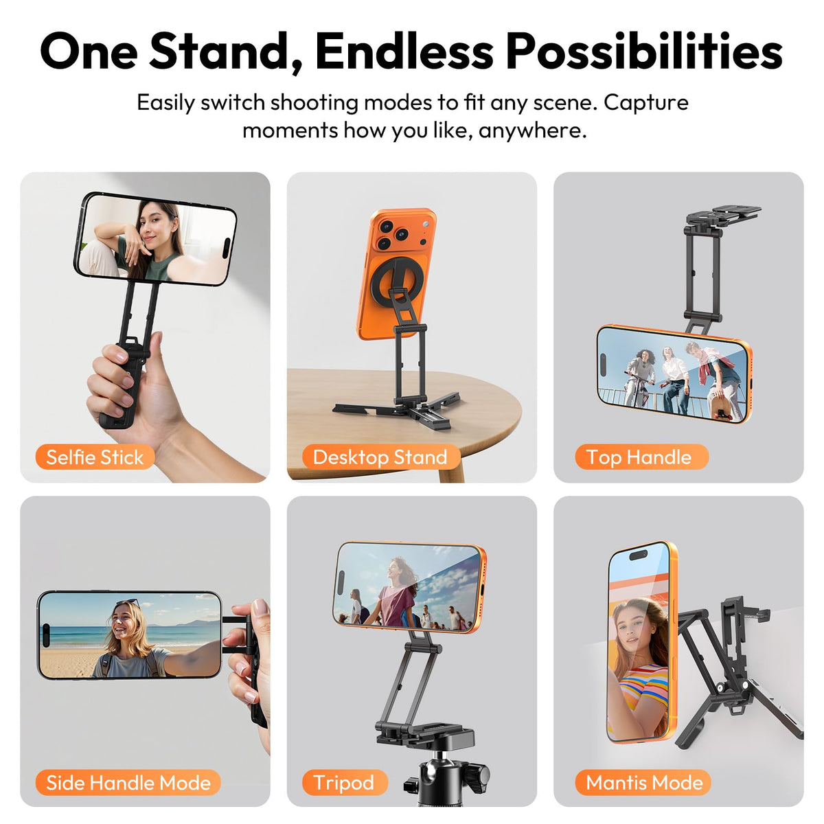 ULANZI SK29 Magnetic Phone Tripod, Foldable Mini Tripod Mount for MagSafe