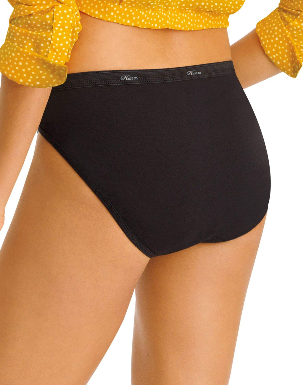 Hanes womens Cotton Brief Underwear, 10 Pack - Hi Cut Black, US