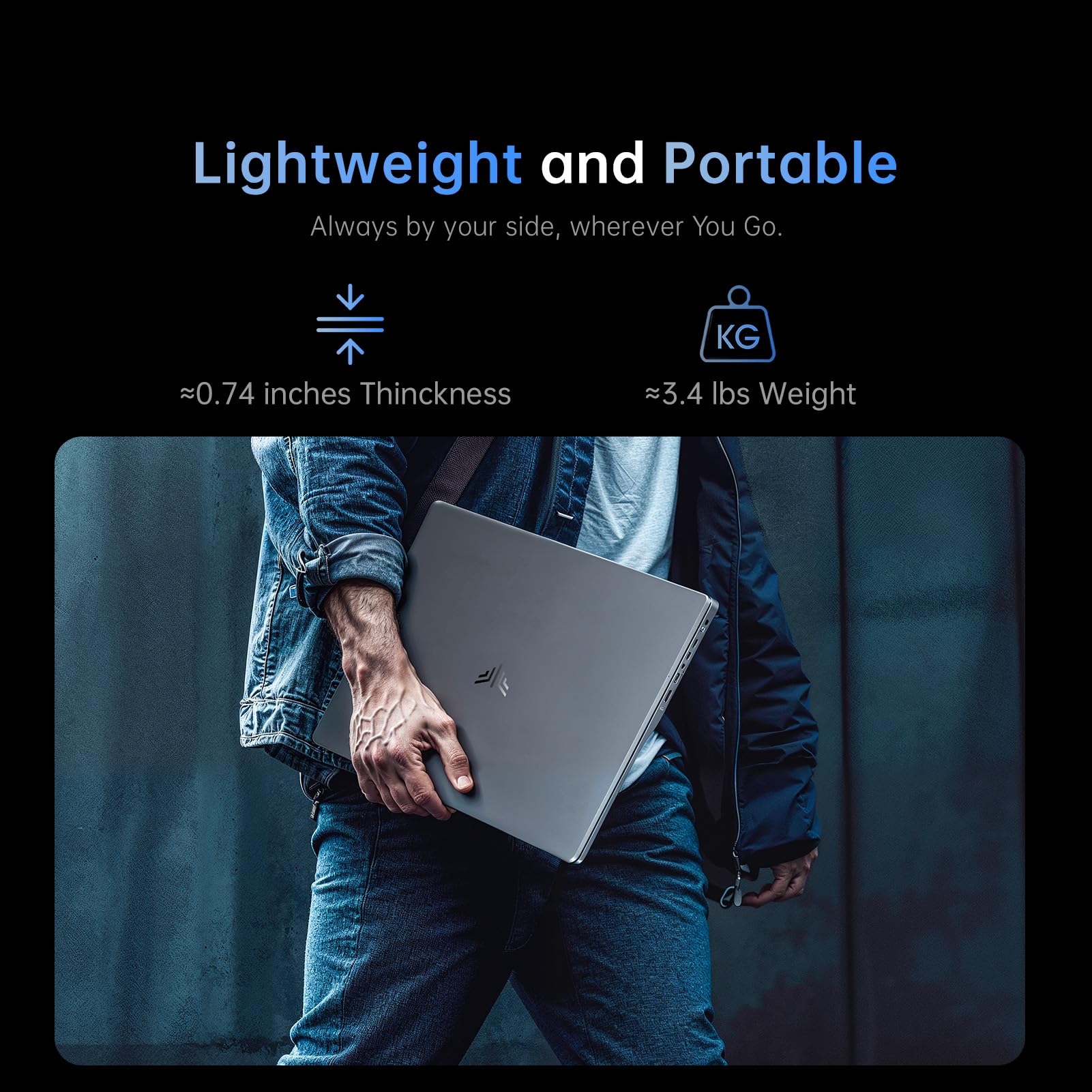 KONZID 2026 Laptop with AMD Ryzen 3 4300U Processor(Up to 3.7GHz), AMD Radeon Graphics,16GB DDR4 512GB NVMe SSD, Wi-Fi,Type-C,Webcam,15.6" Full HD IPS Display Portable Windows 11 Laptop Computer