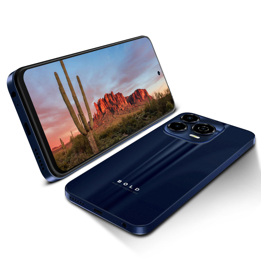 Bold K20 | 2025 | All-Day Battery | Unlocked | 6.7” HD+ Infinity Dot Display | 256/4GB | Triple 50MP Camera | US Version | US Warranty | (Blue)