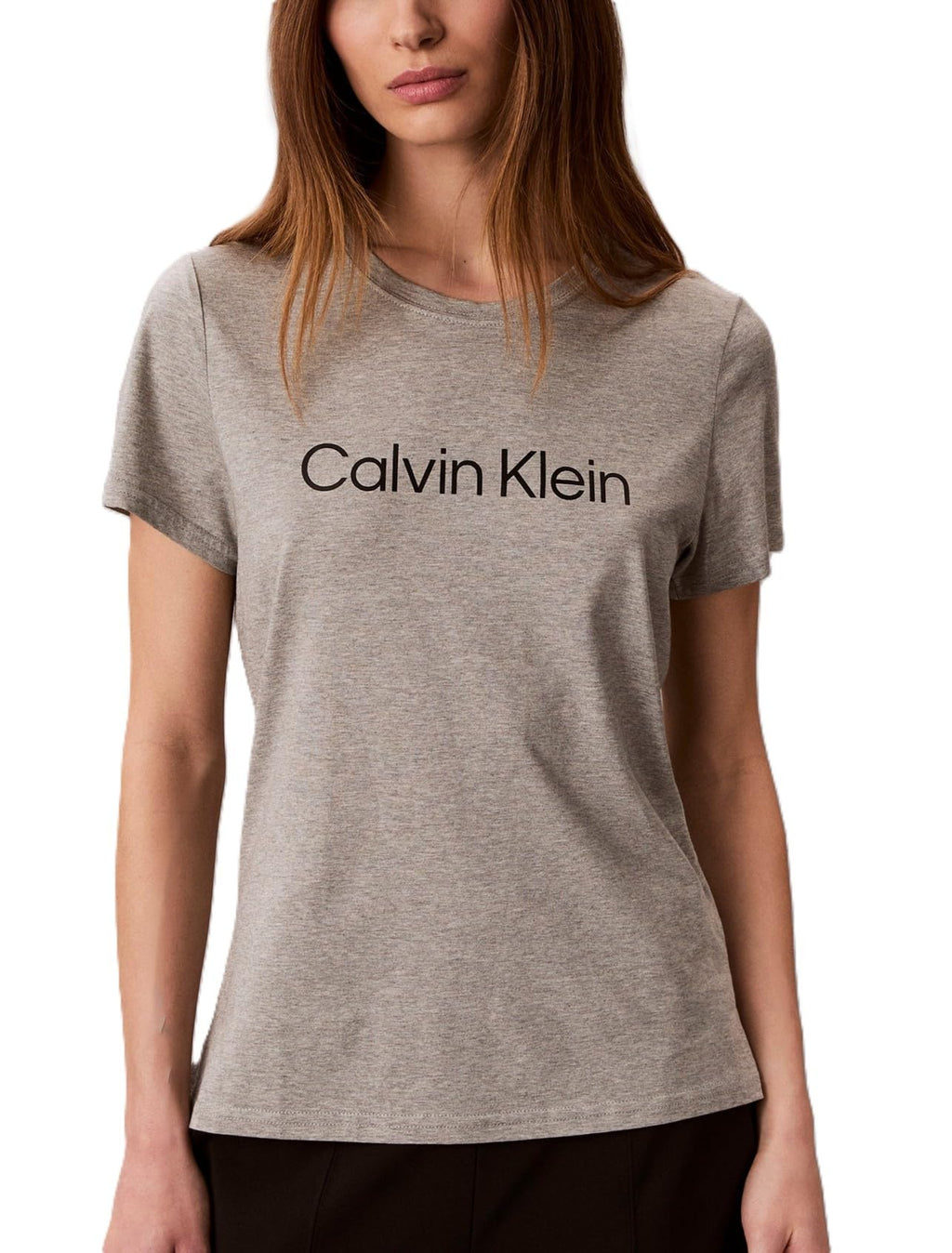 Calvin Klein Women's Performance Cotton Modal Logo Tee Grey Heather