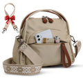 Nylon Crossbody Bags for Women, Water-Resistant Lightweight Shoulder bag with Large Capacity & Organized Design, Top Handle Bag with 2 Interchangeable Adjustable Shoulder Straps(Khaki)