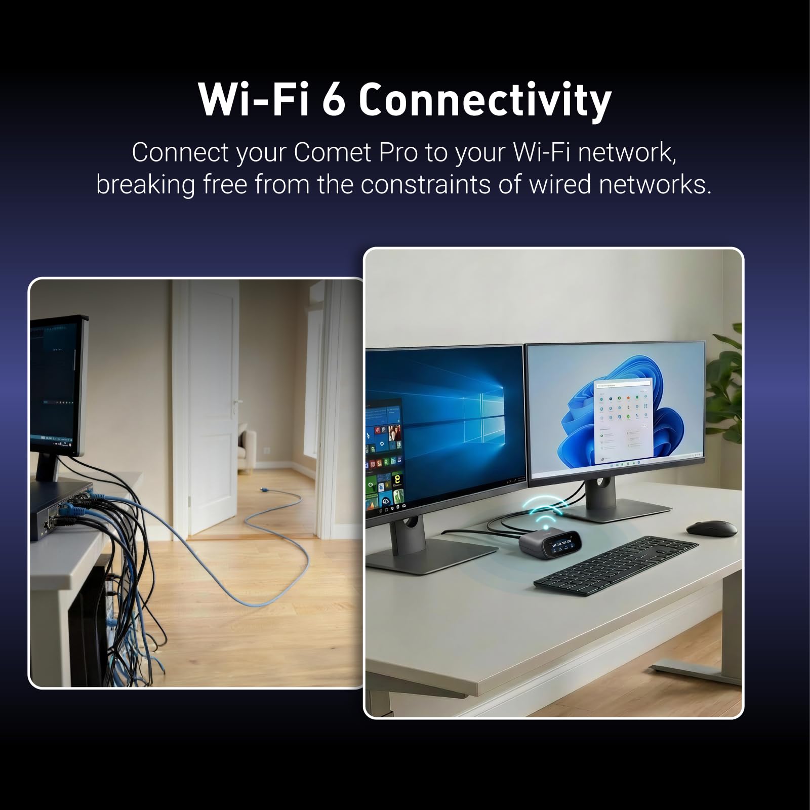 GL.iNet Comet Pro (GL-RM10) Remote KVM Over Wi-Fi, Dual Band Wi-Fi 6, 4K@30FPS Passthrough, Touchscreen, 32GB eMMC,Tailscale Support Remote Access for Disaster Recovery, Home Office, IT Professional