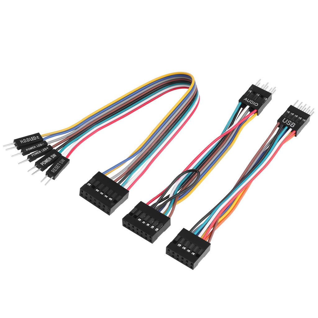 ELFJMZP Motherboard Front Panel Adapter Kit: Power Switch/USB 2.0/Audio Connector for Business Desktop Mainboards (Qitian/Yangtian/ThinkCentre-Compatible) to Standard ATX Case