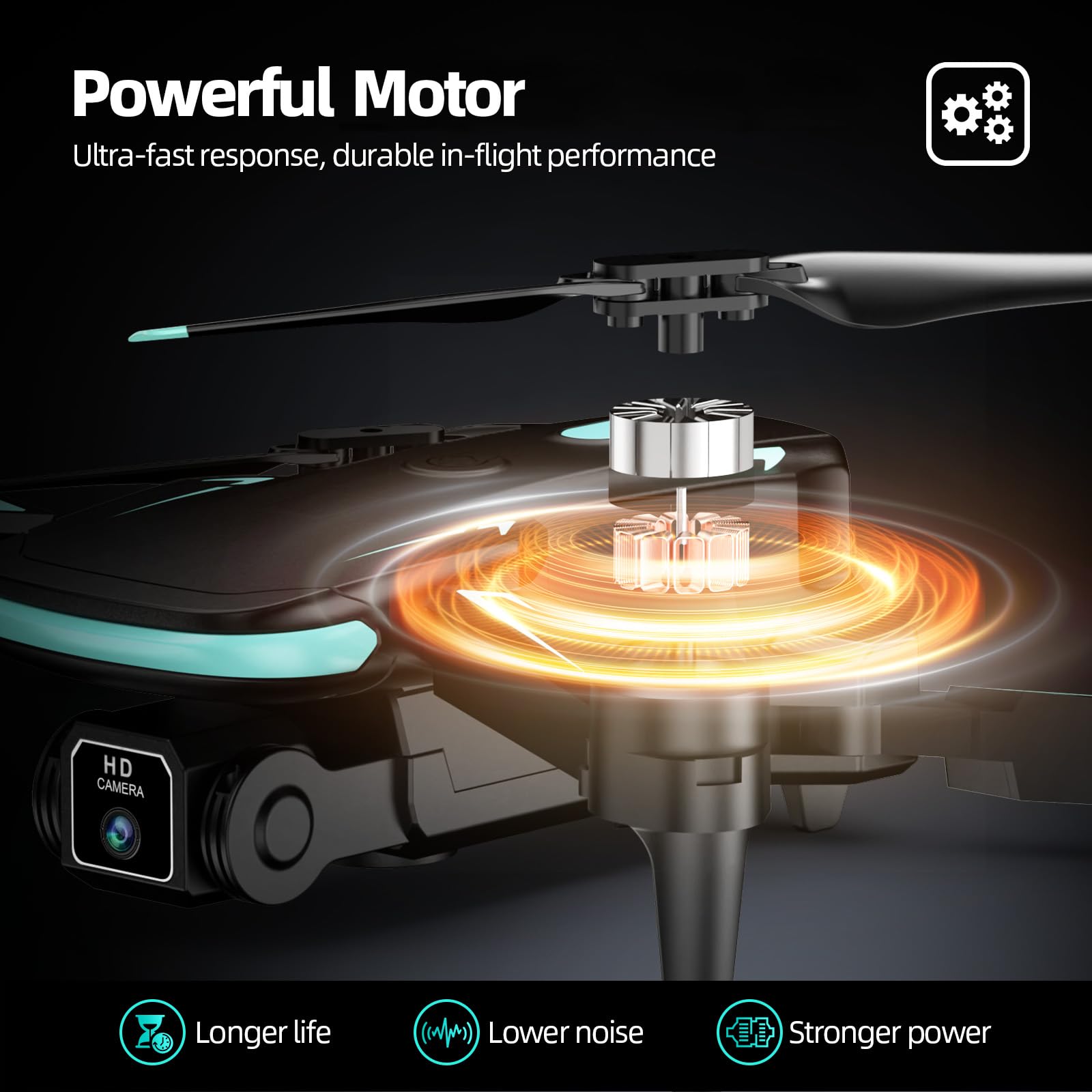 Drone with Camera 1080P HD, FPV Foldable Mini Drone for Beginners Kids Boys Girls, with 2 recharging Batteries, Carrying Case, One Key Start, Stable Hover, Trajectory Flight, Toys Gifts (Black)