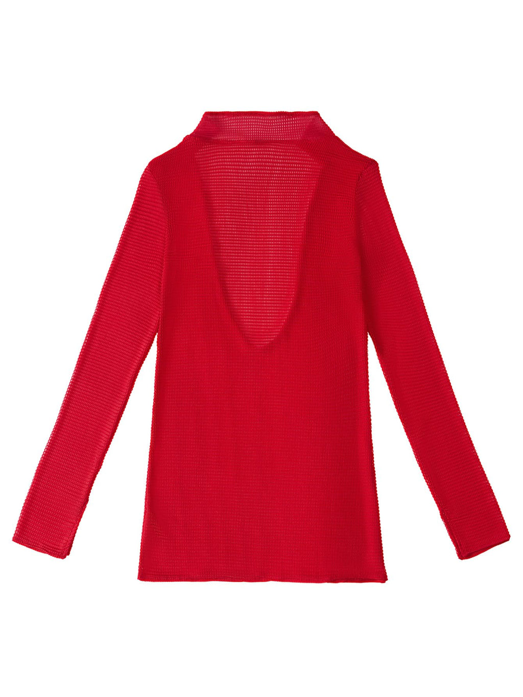 Lilosy Sexy Crochet Sheer Long Sleeve Cover Up Swim Bathing Suit Beach Dress One Piece See Through Women Swimwear Solid Red Medium