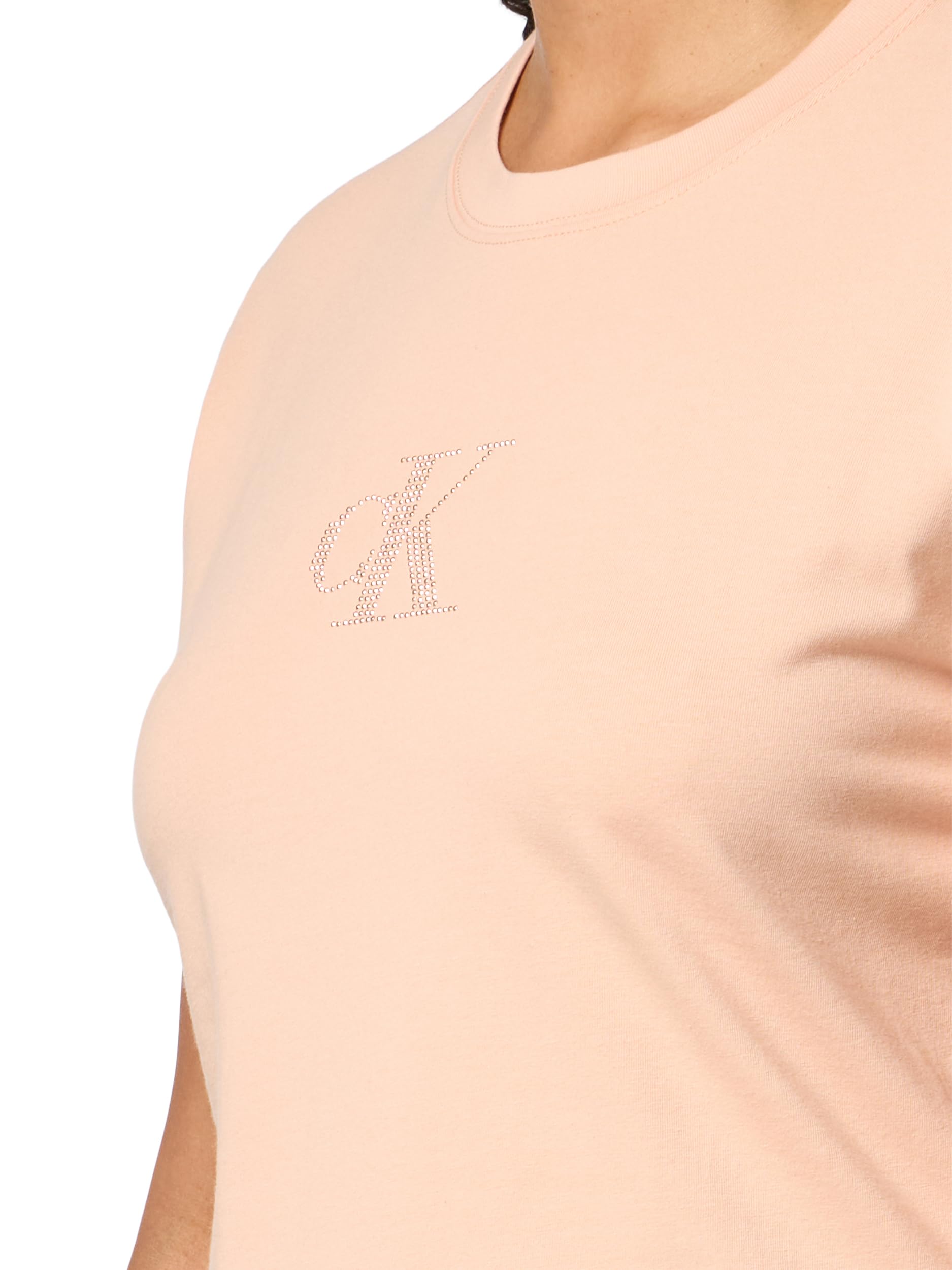 Calvin Klein Women's Slim Fit Monogram Tee Pink Sand