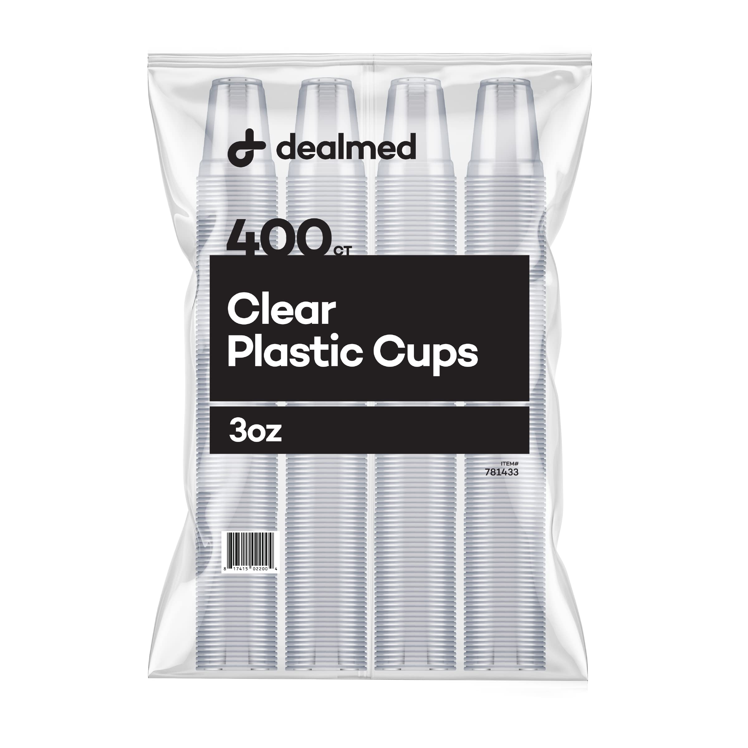 Dealmed Professional 3 oz. Disposable Plastic Cups - 100% Recyclable for Healthcare, Dental, Veterinary & Food Service Use (Pack of 400)