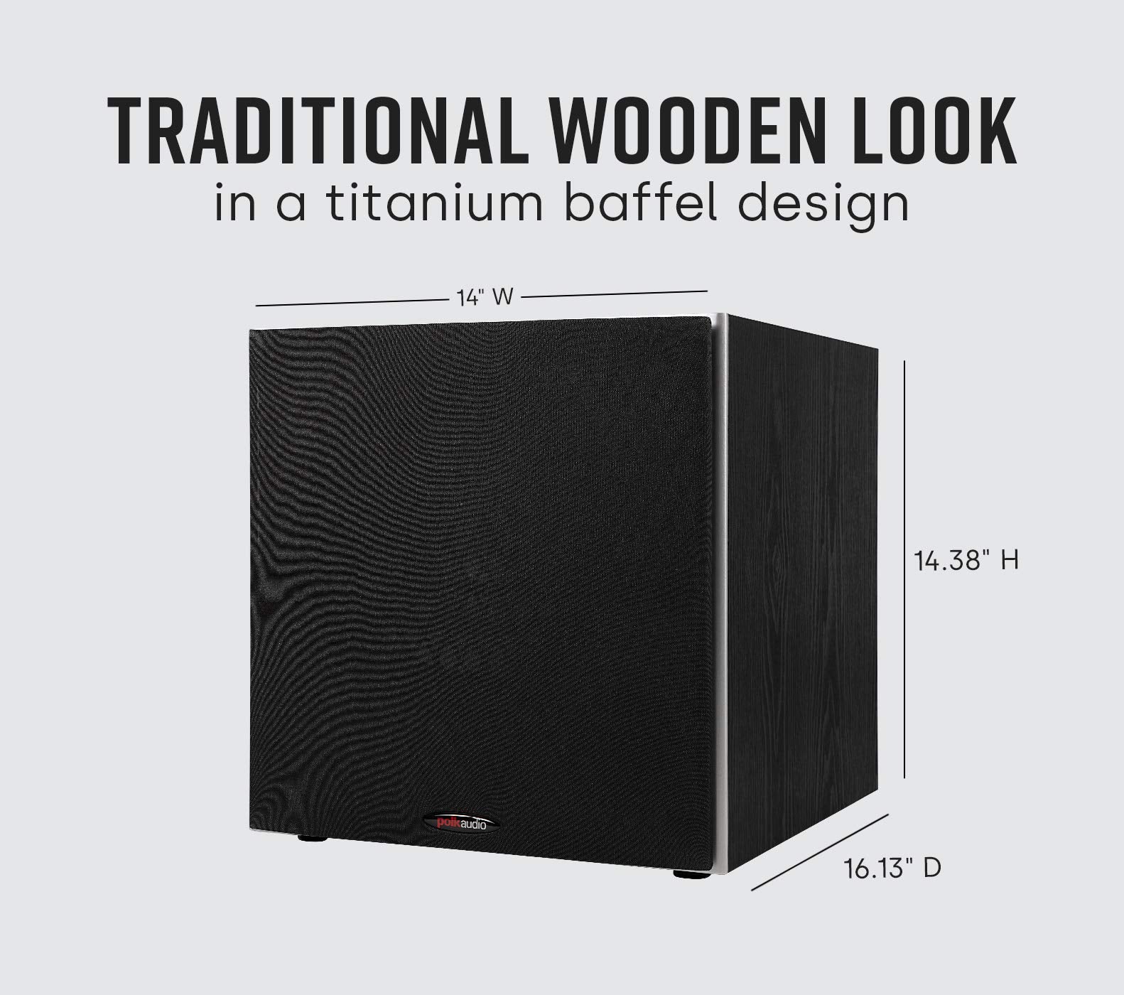 Polk Audio PSW10 10" Powered Subwoofer Home Audio – Power Port Tech, Up to 100 Watts, Big Bass in Compact Design, Easy Setup with Home Theater, Timbre-Matched with Monitor & T-Series Polk Speakers
