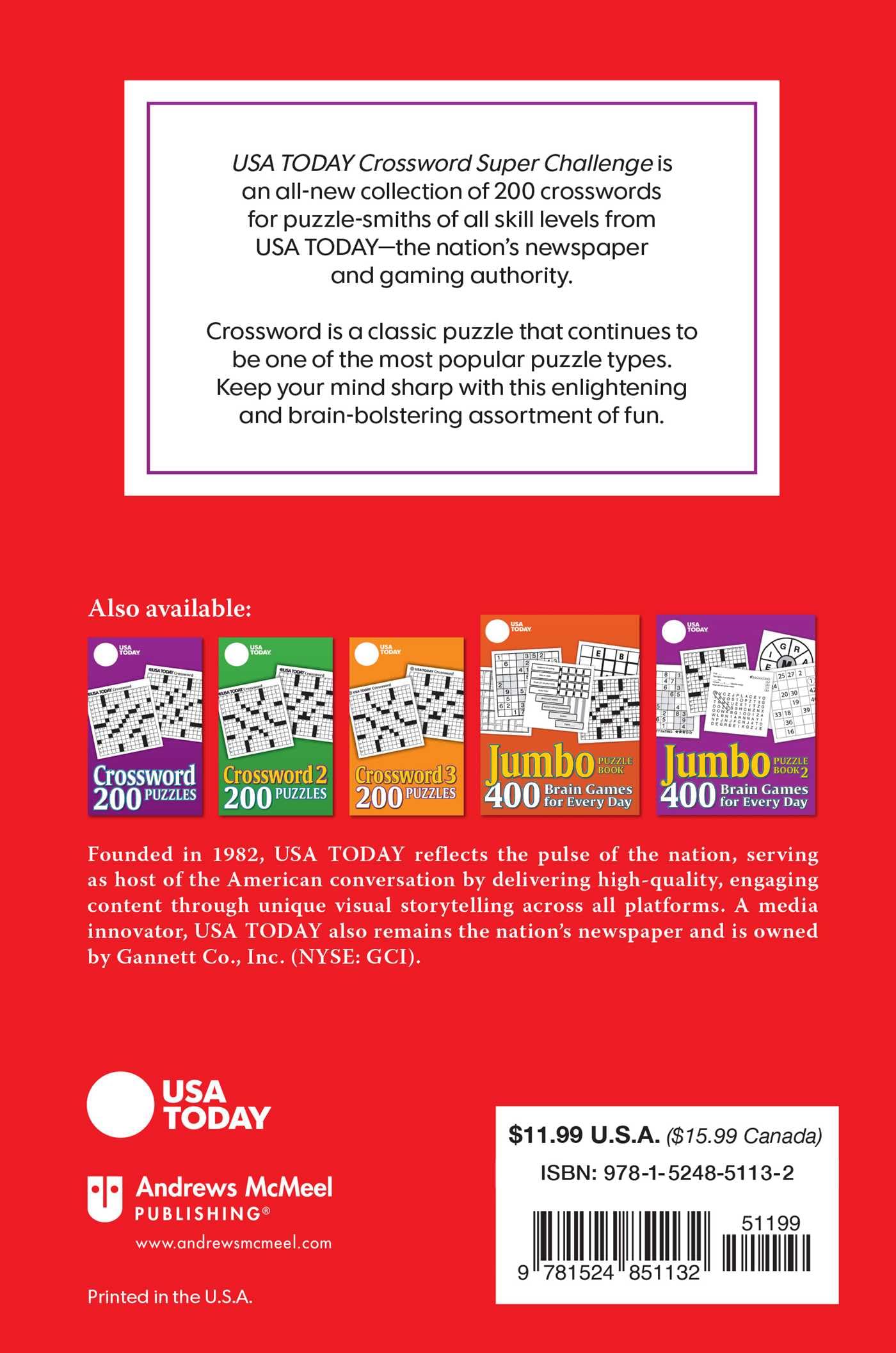 USA TODAY Crossword Super Challenge: 200 Puzzles (USA Today Puzzles) (Volume 25)