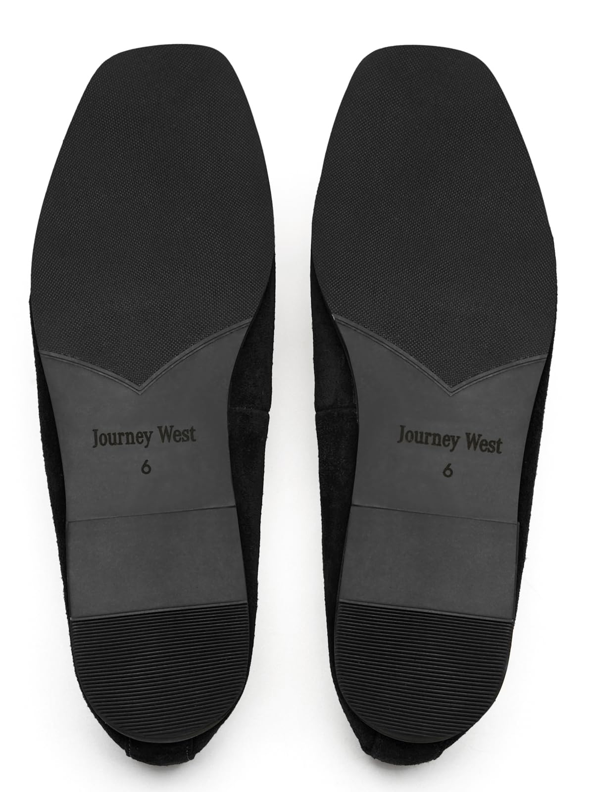Journey West Women's Lightweight Comfortable Suede Mary Jane Flats, Comfortable Slip On Walking Shoes, Premium Business Casual Dress Shoes Black US 5.5