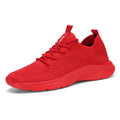 VAMJAM Men's Running Shoes Fashion Sneakers - Lightweight Breathable Flying Knitting Lace Up Mesh Walking Shoes Workout Casual Sports Shoes All Red Size 12
