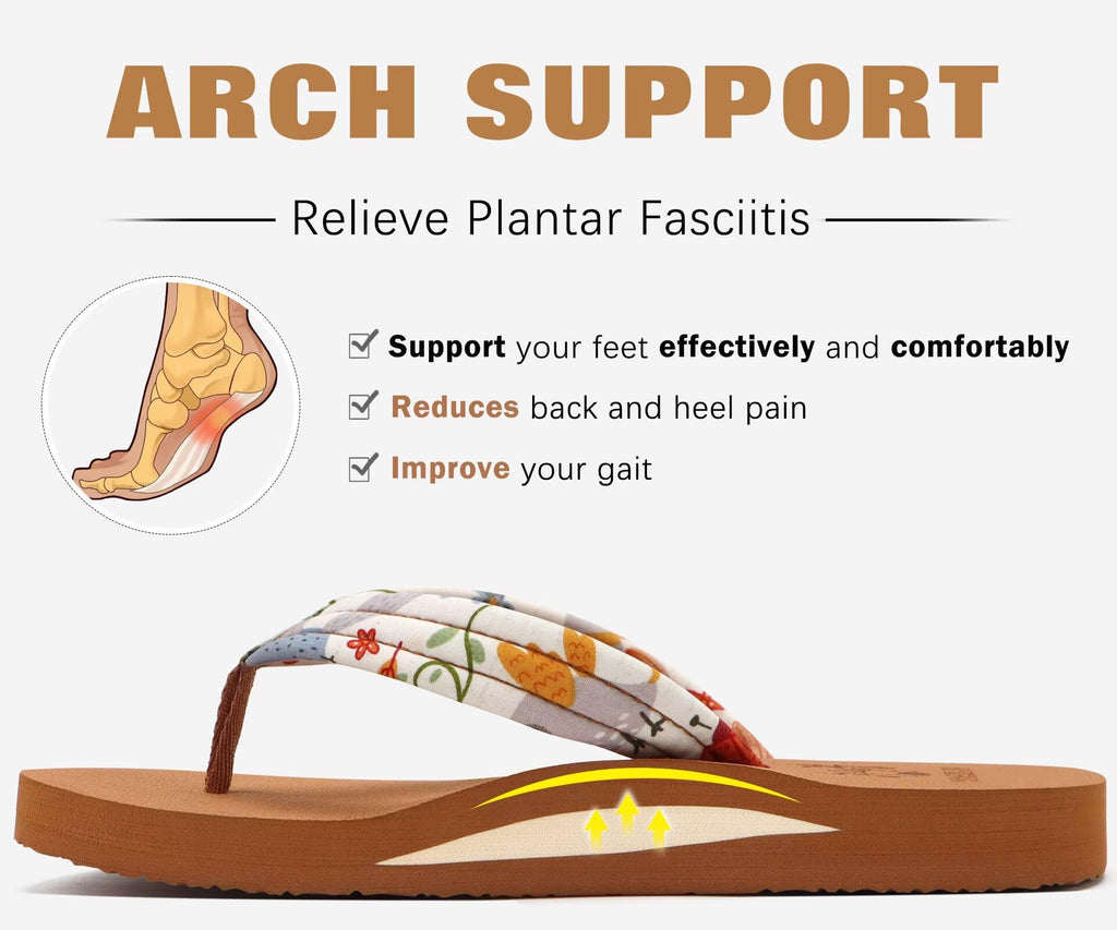 KuaiLu Womens Yoga Mat Flip Flops Comfortable Arch Support Ladies Summer Beach Pool Cushion Walking Thong Sandals Orthotic Slip on Outdoor Slides Travel Essentials Outfits Slippers Shoes Beige Size 8