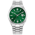 Citizen Men's Automatic Tsuyosa Sport Luxury Watch, Silver-Tone Stainless Steel, Green Dial, 3 Hand with Date, 42 Hour Power Reserve (Model: NJ0150-56X)
