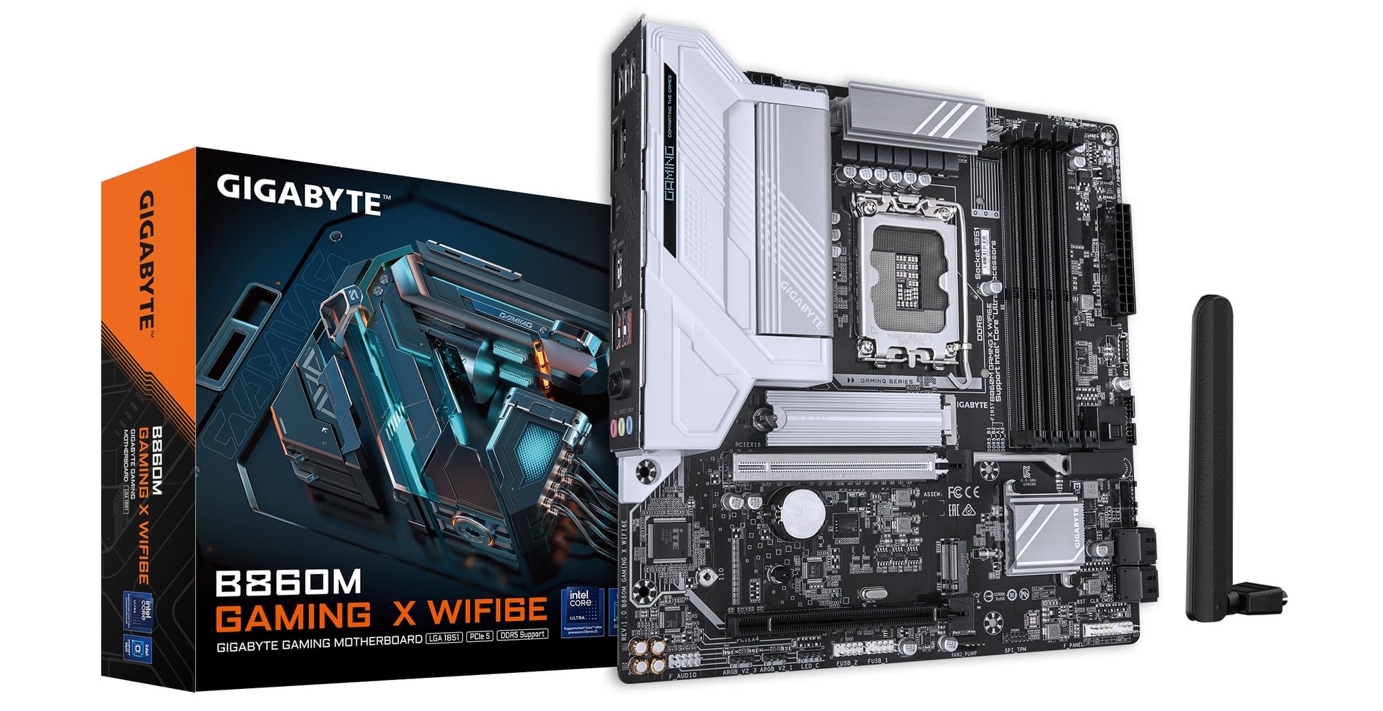 GIGABYTE B860M Gaming X WIFI6E Intel Core Ultra (Series 2) LGA 1851 Motherboard, mATX, DDR5, 2X M.2, PCIe 5.0, USB-C, WIFI6E, 2.5GbE LAN, EZ-Latch