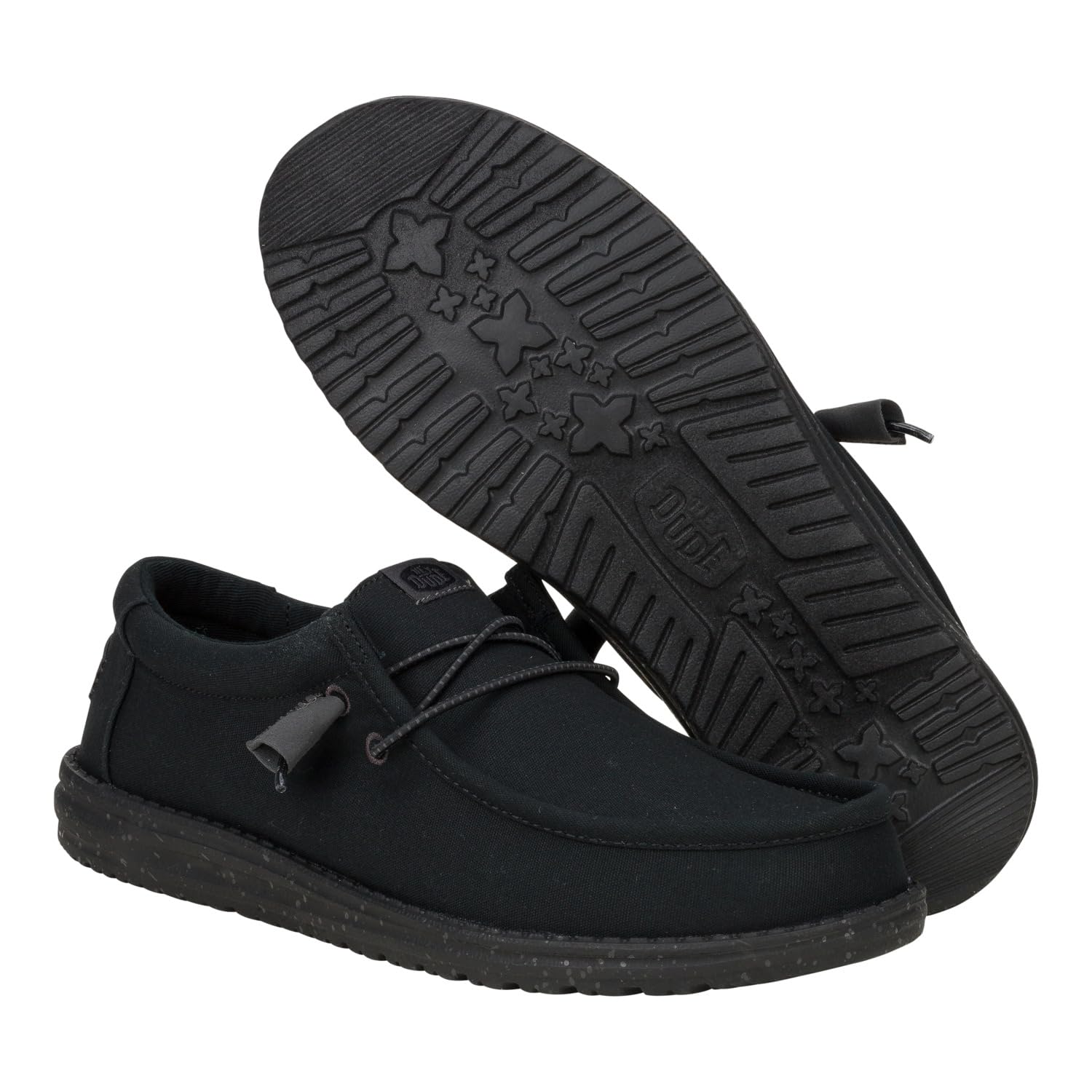 HEYDUDE Wally Canvas Mono Black/Clay Size 13, Men’s Shoes, Slip-on Loafers, Comfortable & Light-Weight