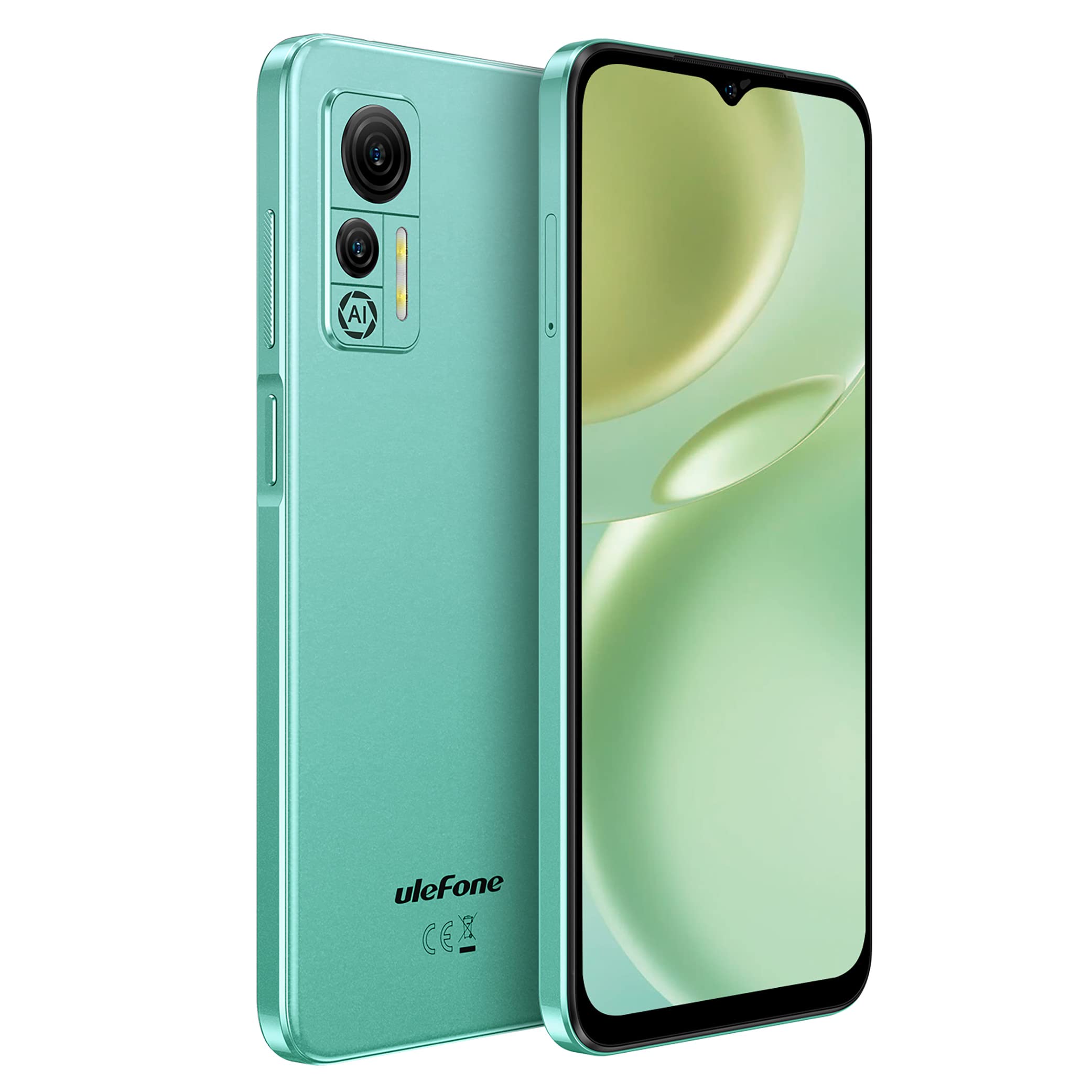 Ulefone Unlocked Smartphone, Note 14 Cell Phone Unlocked, Android 12, 6.52" IPS Full-Screen, 4500mAh, 7GB + 16GB, 3-Card Slots, 8MP Camera, Dual SIM, Face Recognition, 4G Cheap Phones - Green