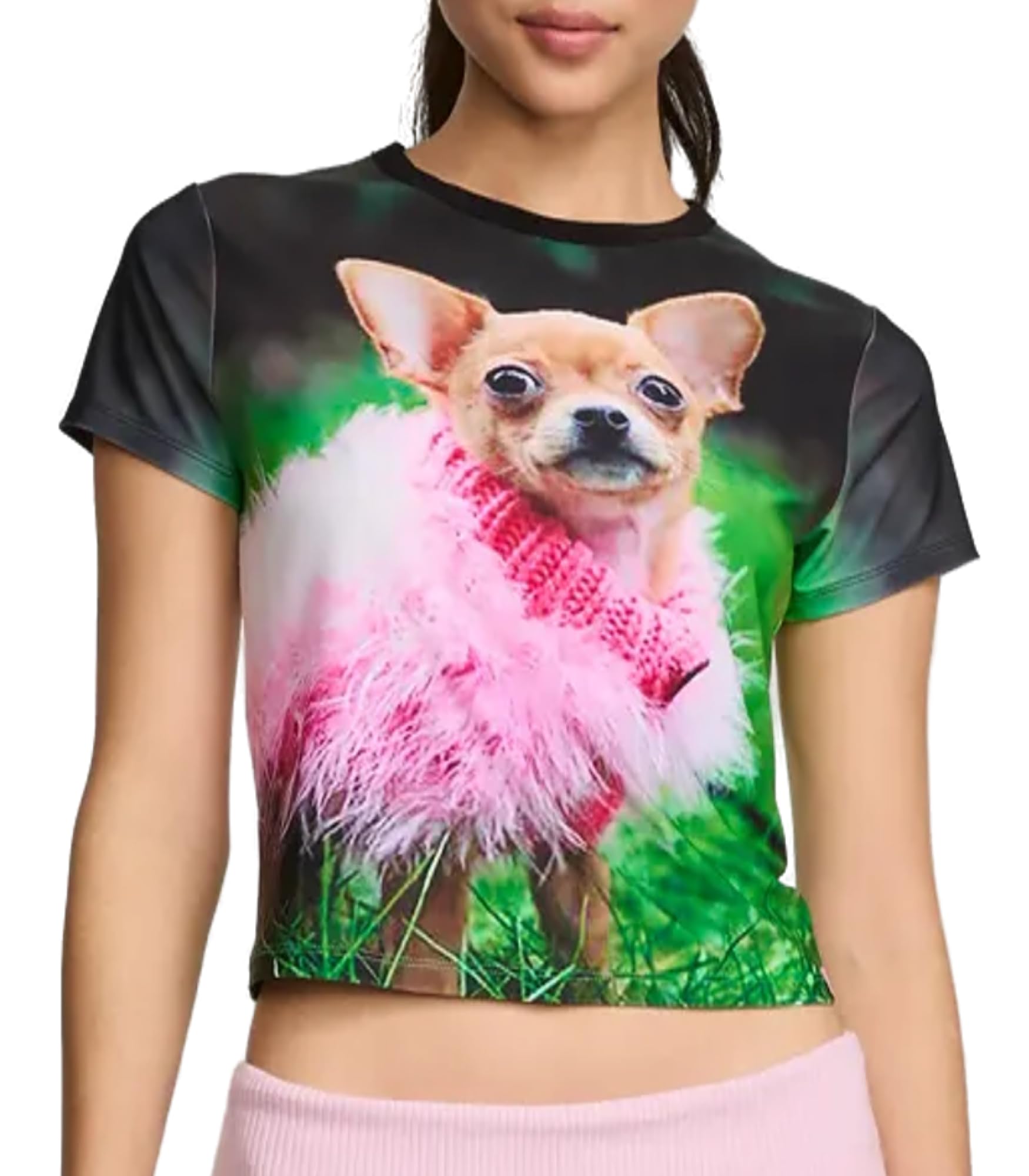 Victoria's Secret Pink | Elle Baby Tee, Bruiser Black, M