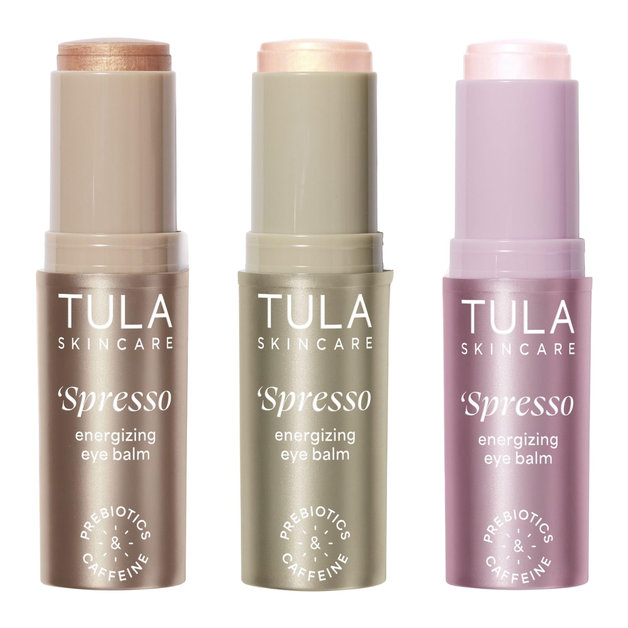 TULA Skin Care 'Spresso Energizing Kit - Pink, Gold, and Americano Energizing & Hydrating Caffeine Under Eye Treatment, 3-Piece Kit