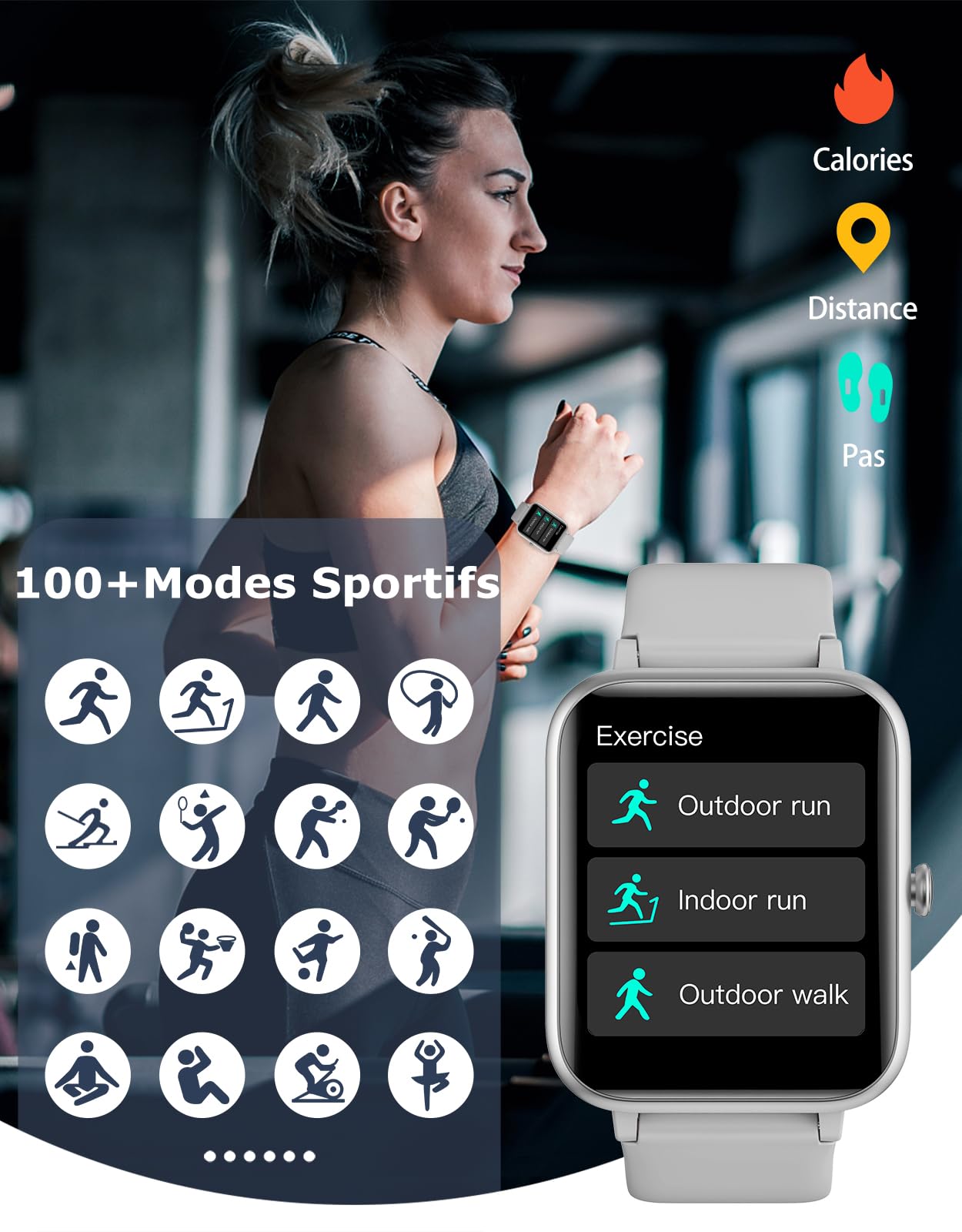 GRV Smart Watch for iOS and Android Phones (Answer/Make Calls), Watches for Men Women IP68 Waterproof Smartwatch Fitness Tracker Watch with Heart Rate/Sleep Monitor Steps Calories Counter (Gray)
