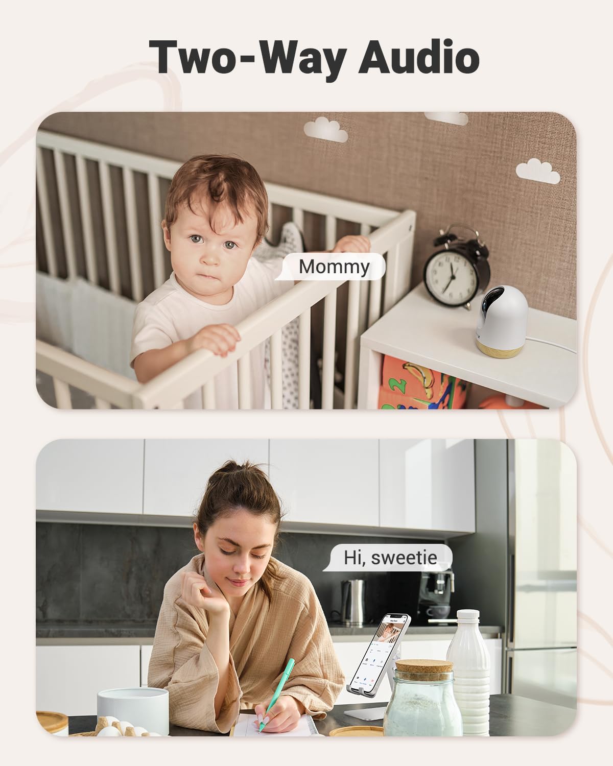 MUBVIEW 5G WiFi Indoor Security Camera No Subscription, Pet Camera with Phone App, Baby Monitor WiFi Smartphone, 2K Night Vision Pan-Tilt Dog Cam, Auto Tracking, 2-Way Audio, SD or Cloud Storage