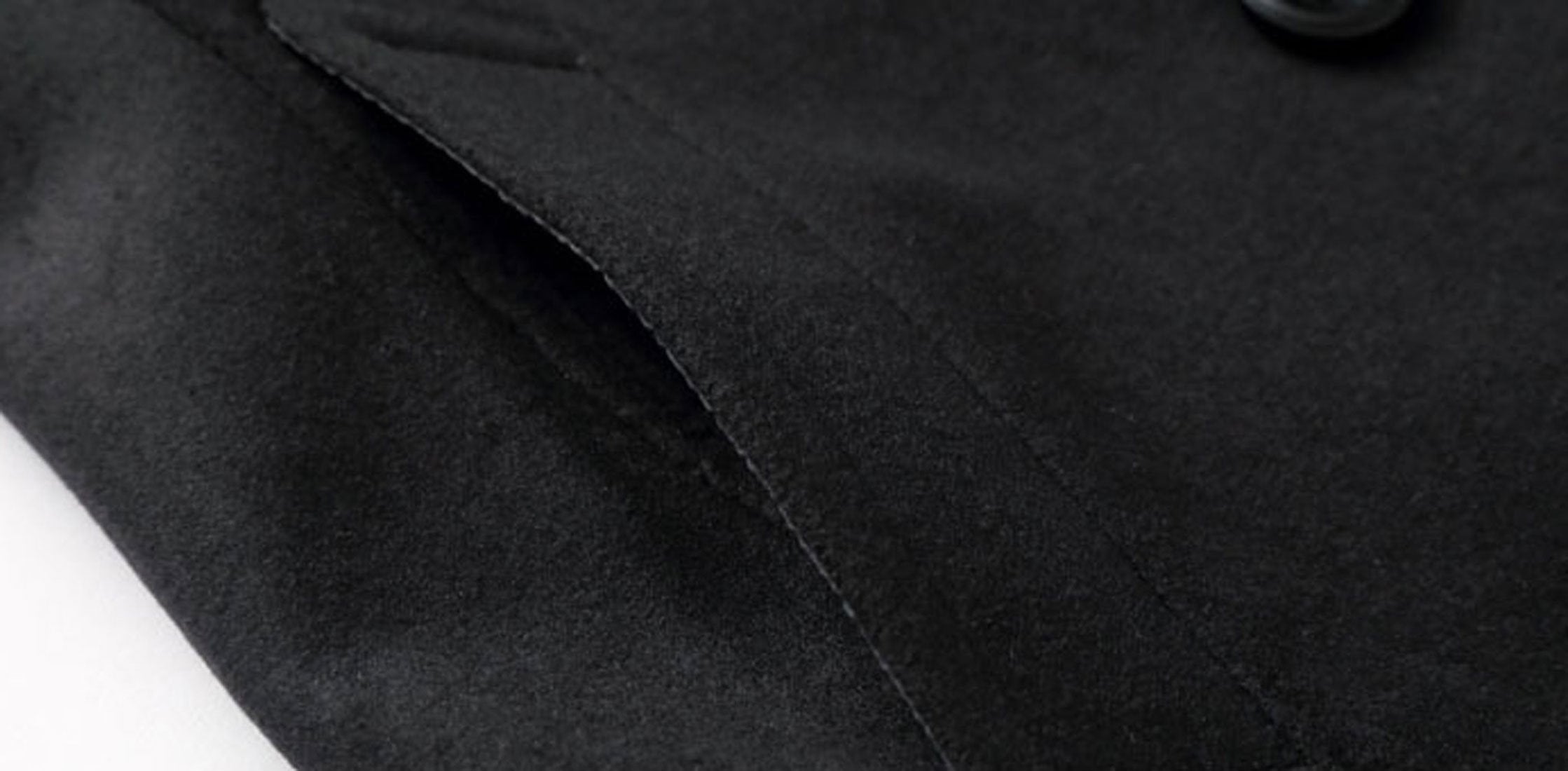 chouyatou Men's Classic Notched Collar Double Breasted Wool Blend Pea Coat (Large, Black)