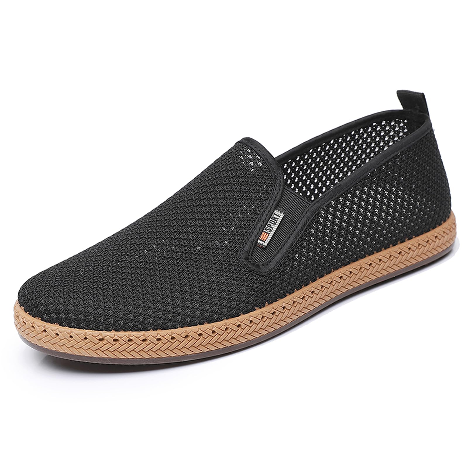 Wsvpeto Mens Slip on Canvas Loafers Casual Shoes Sneakers Comfy Walking Slipers Shoes Pain Relief for Men Black Fashion Breathable Loafers