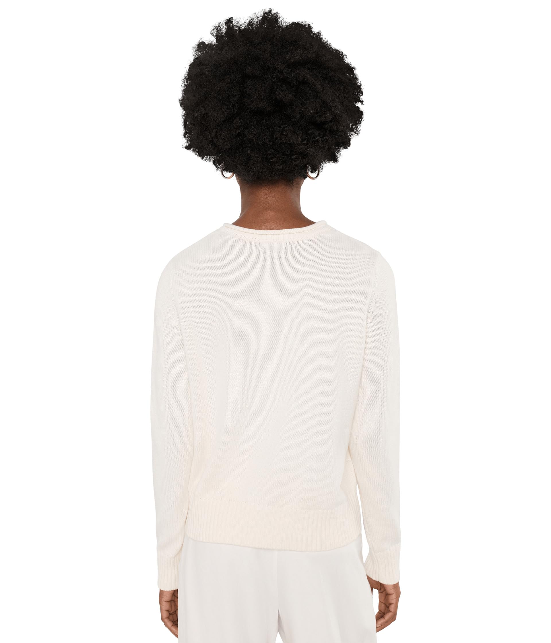 vineyard vines Katie Cotton Americana Rollneck Sweater, White Cap, M