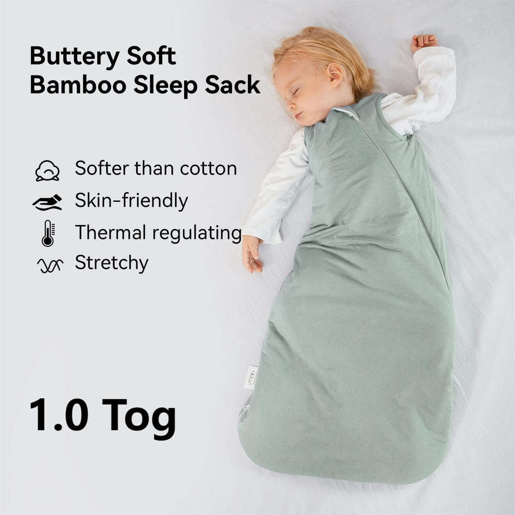 BubblePanda Rayon Made from Bamboo Sleep Sack 18-24 Months 1.0 Tog Soft Toddler Sleeping Sack 2t for Babies 2-Way Zipper Baby Wearable Blanket
