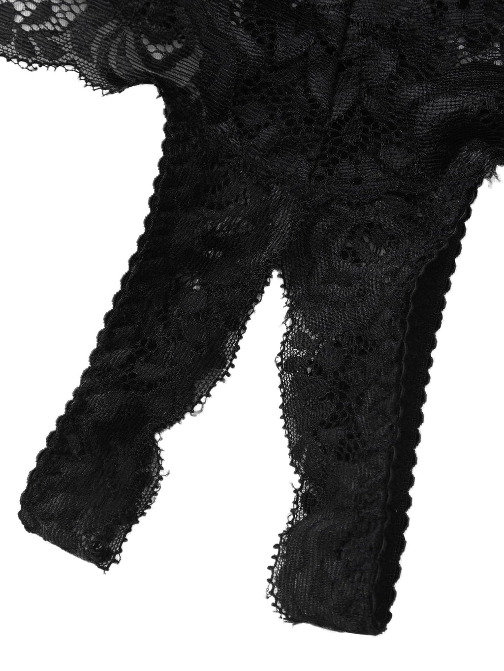 Lilosy Petite Underwire Floral Lace Lingerie Set for Women Bra and Panty 2 Piece Push Up Black 3X-Small