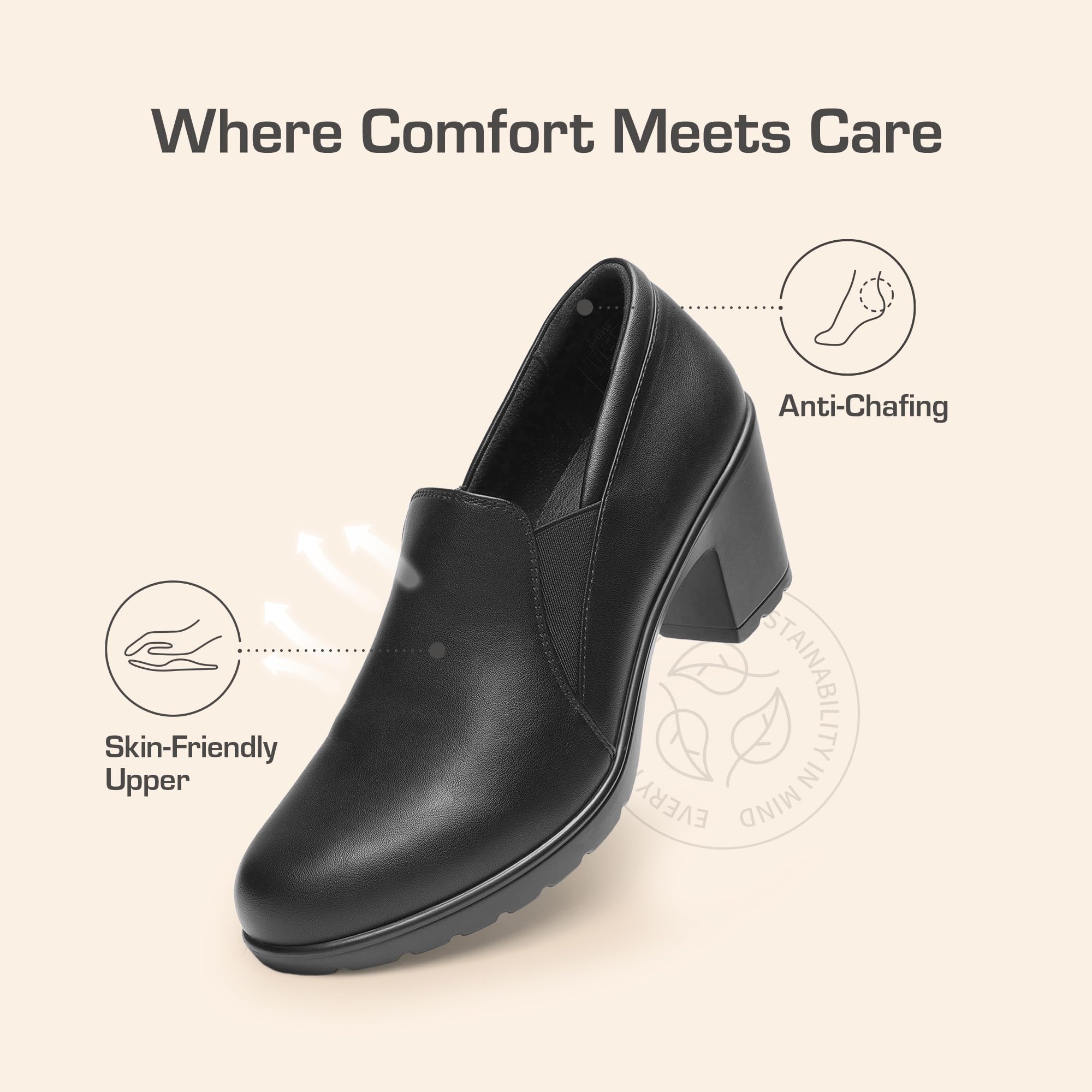 DREAM PAIRS Women's Low Chunky Block Heels Pumps Comfortable Slip-on Heeled Loafers Dress Work Shoes for Office Business,Size 9W,Black,DPU214-W