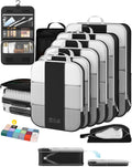 10 Set Compression Packing Cubes for Travel Essentials,Compressible Expandable Packing Cubes for Suitcase,OlarHike Luggage Organizer Bags for Travel,Handy Helper for Organizing Clothes(Black)