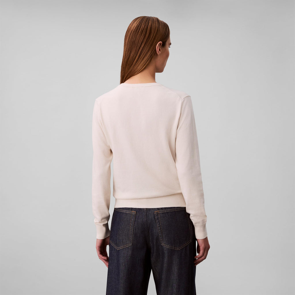 Calvin Klein Women's Monogram Logo V-Neck Sweater
