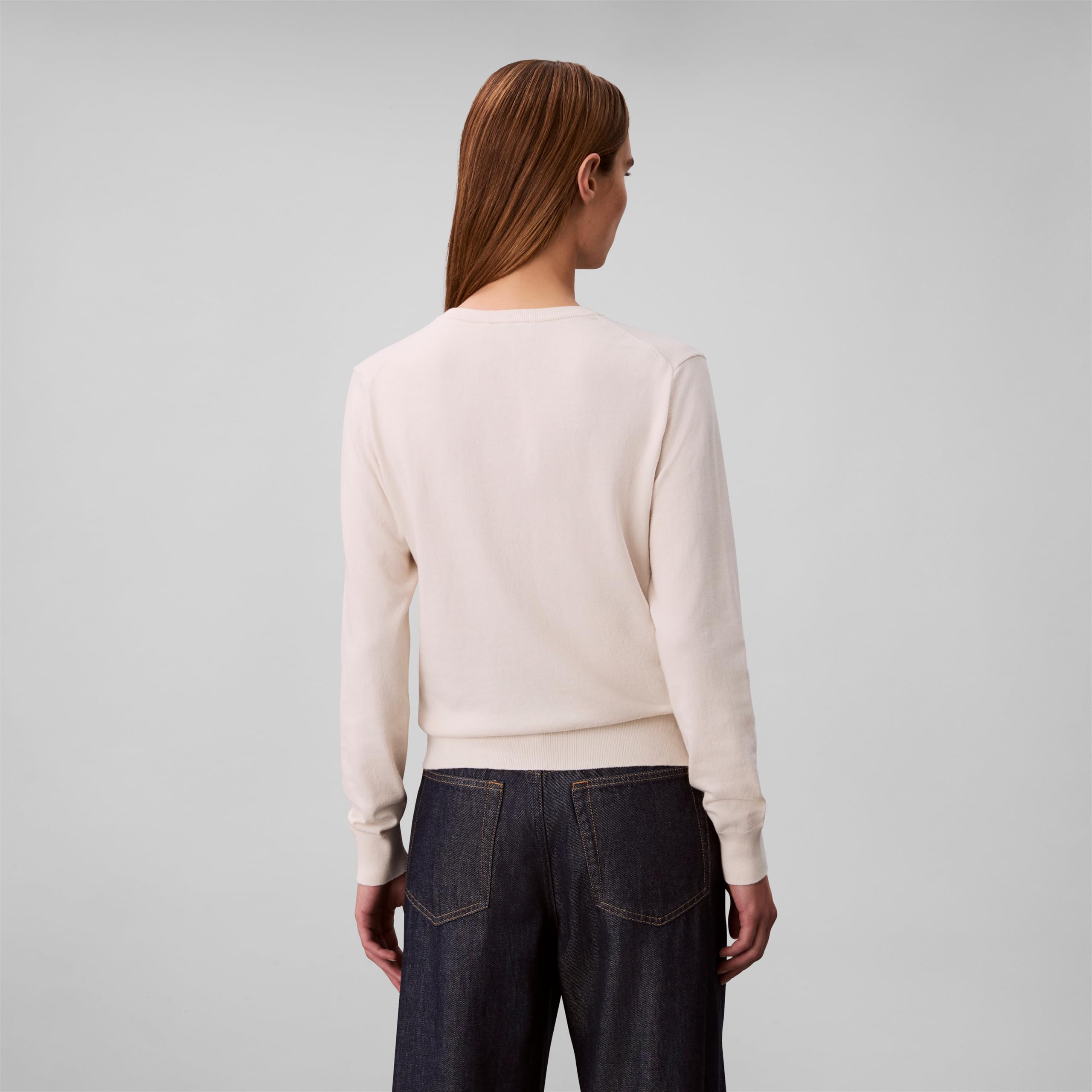Calvin Klein Women's Monogram Logo V-Neck Sweater