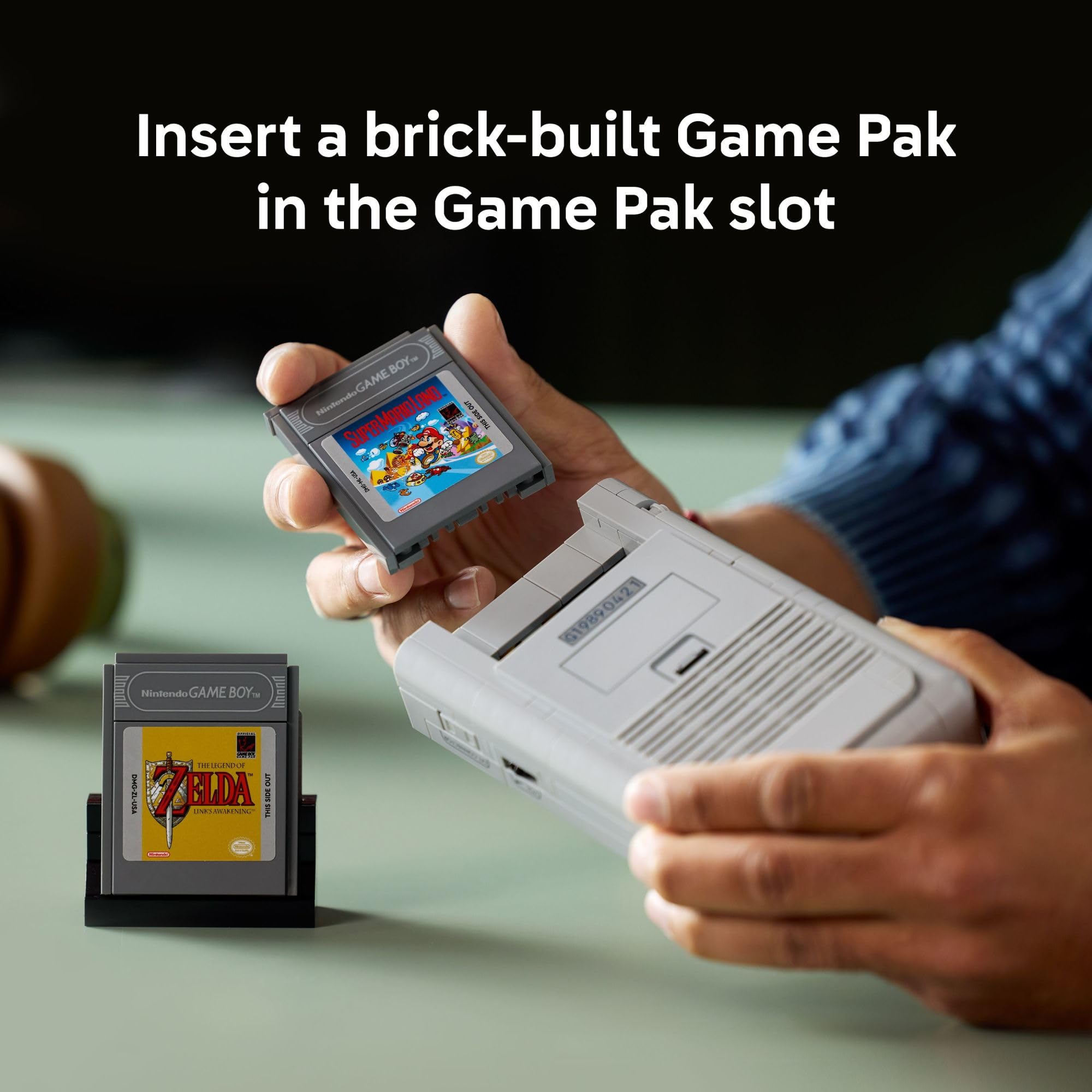 LEGO Super Mario Game Boy - Retro Building Sets for Adults, Ages 18+ - Gifts for Birthdays - Collectible Model with Game Paks and Display Stand - 72046