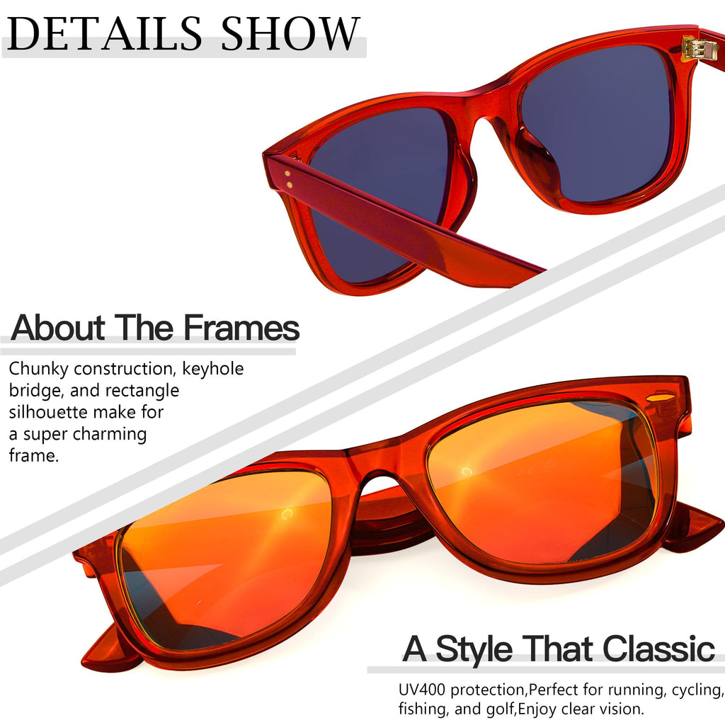 SIPHEW Polarized Sunglasses for Women & Men - UV400 Mirrored Beach Eyewear, Designer Unisex Fashion Sunglasses w/Medium Fit