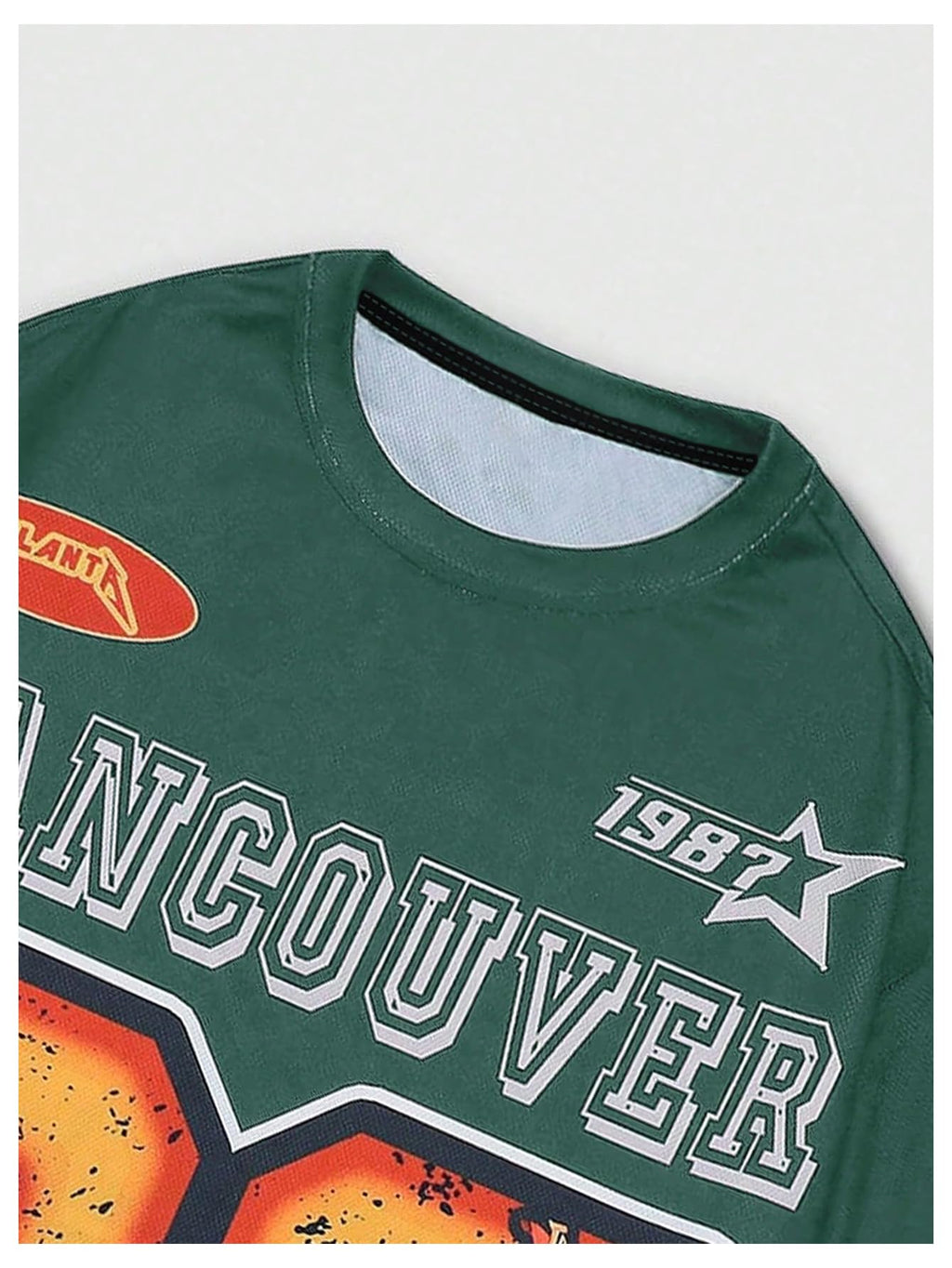 WDIRARA Men's Eagle Letter Graphic Street T Shirt Oversized Short Sleeve Crewneck Tee Top Green Medium