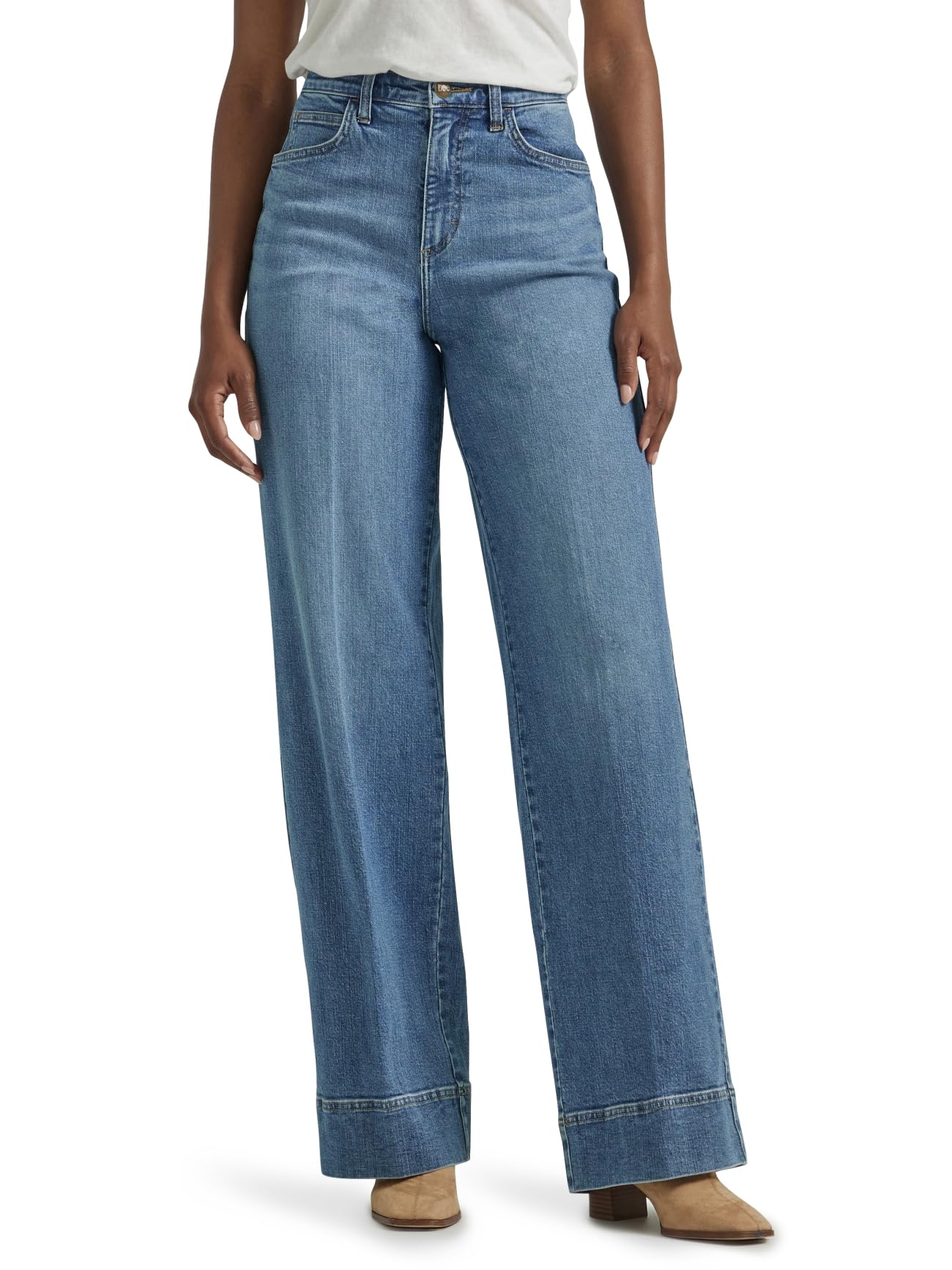 Lee Women's Legendary High Rise Trouser Jean Elevated Retro 14 Long
