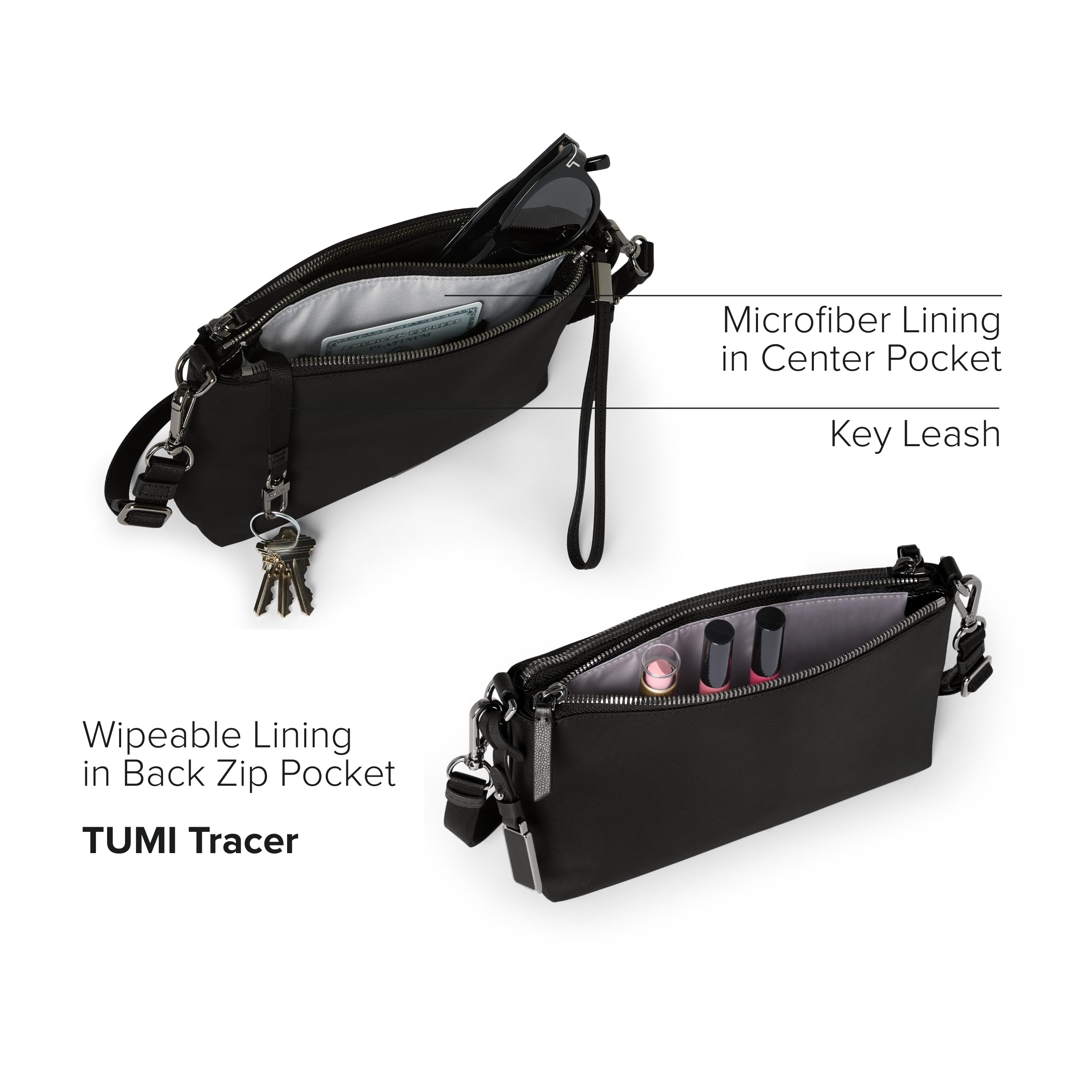 Tumi Womens Adela Crossbody Black/Gunmetal One Size