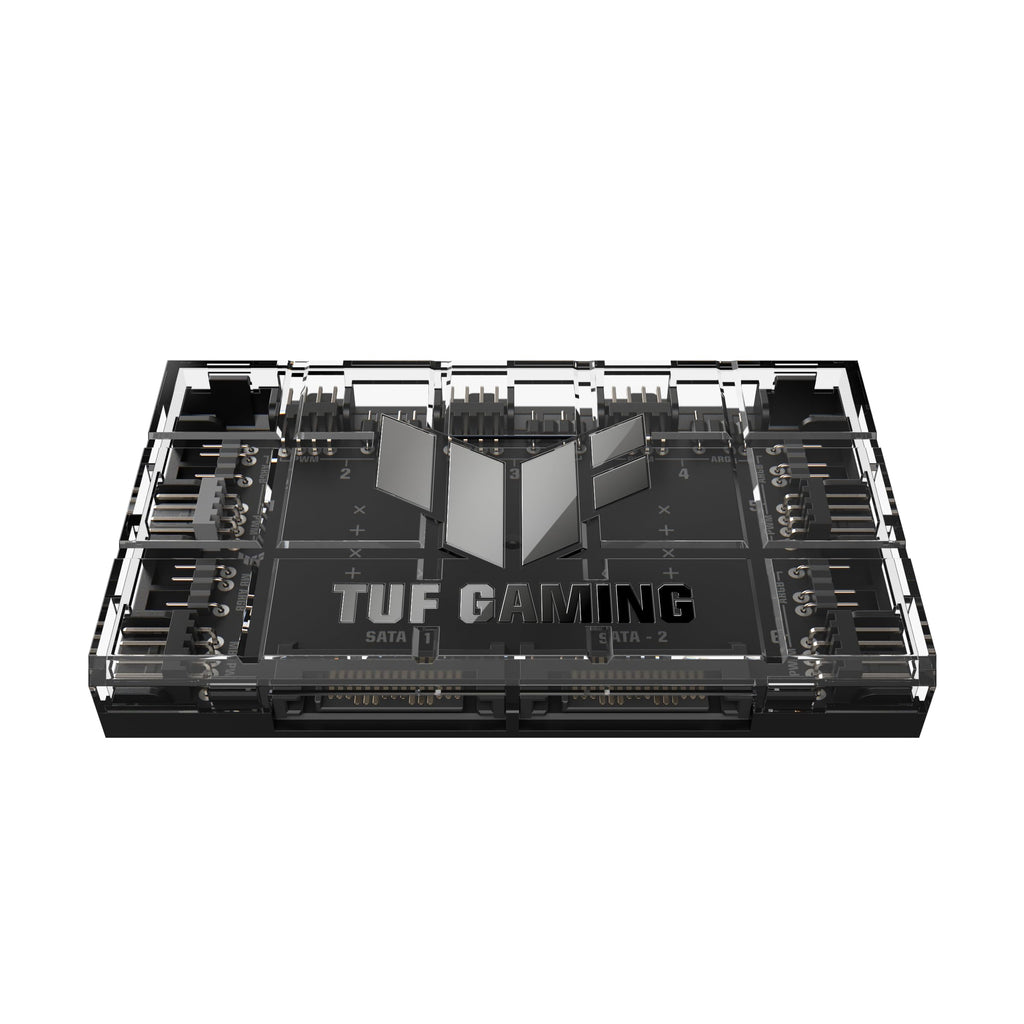 ASUS TUF Gaming ARGB PWM Fan Hub (Connects six case Fans, PWM Fan and RGB Connector, Clear Power and Operation Indicators, Stable Dual SATA Power Support)