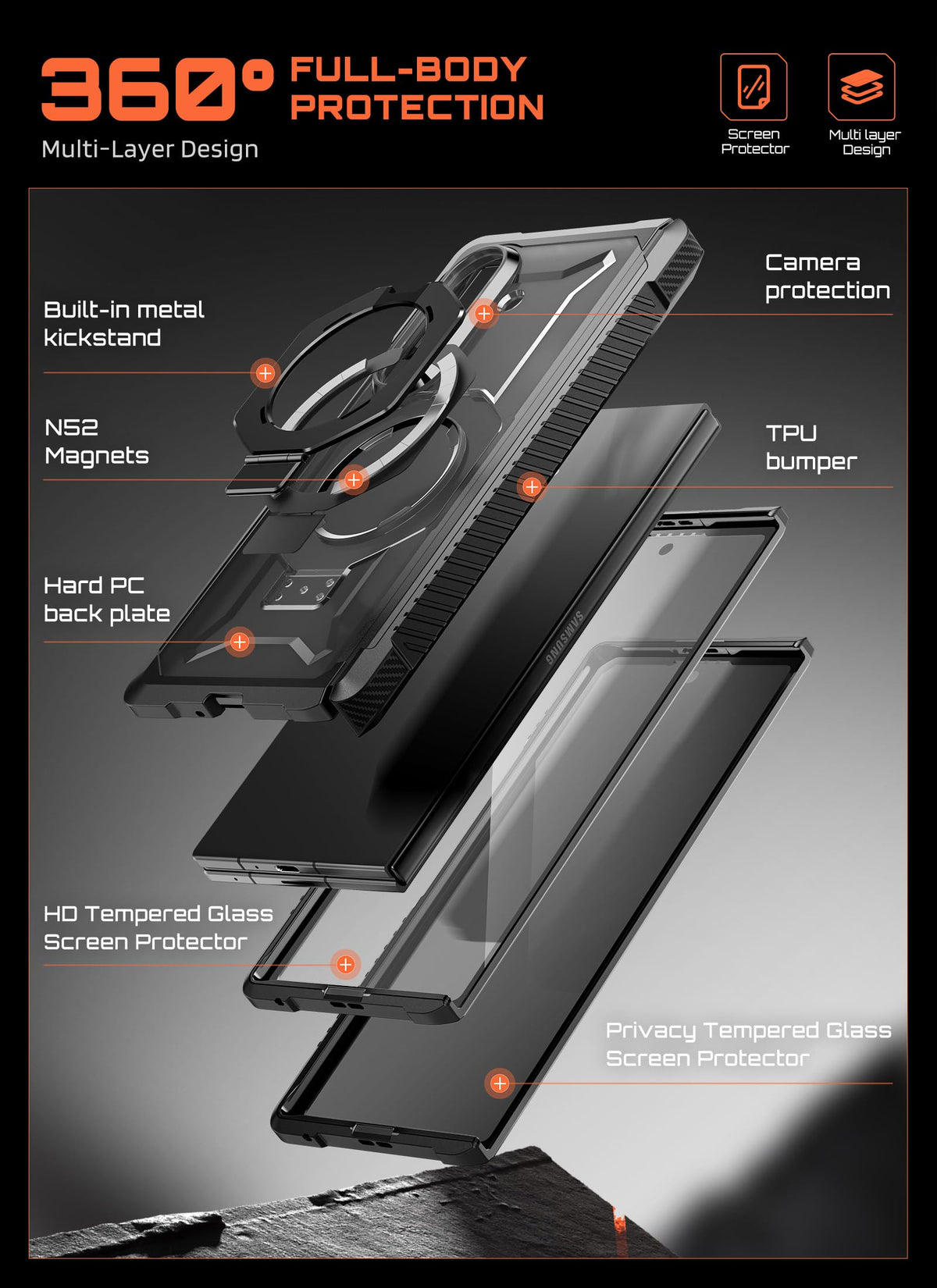 SUPCASE for Galaxy Z Fold 8 Ultra Case, Glass & Privacy Screen Protectors