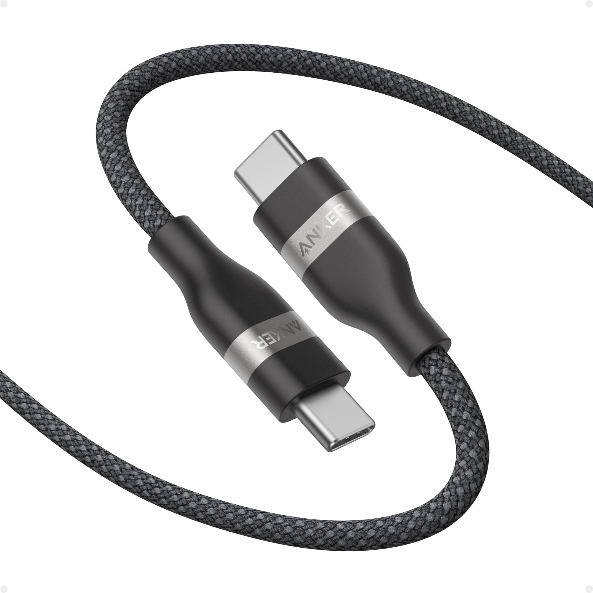Anker Nano USB C Cable, 240W Flexible Multi-Color Braided Cord, Fast Charging Type C Charger for iPhone 17 Series, MacBook Pro and More (Black, 3ft)