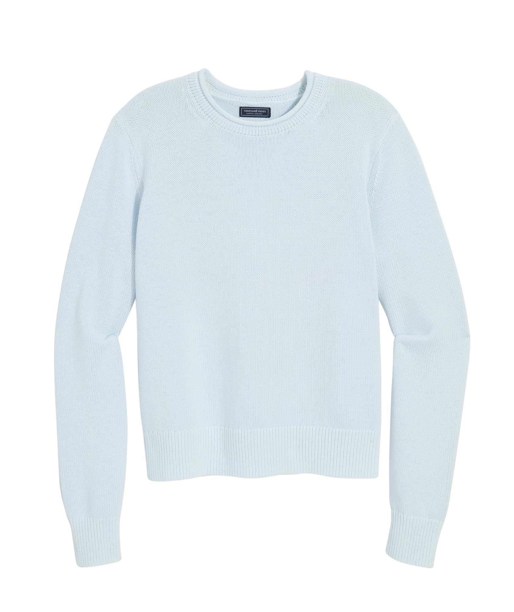 vineyard vines Katie Cotton Rollneck Solid Sweater, Rocks Blue, XL