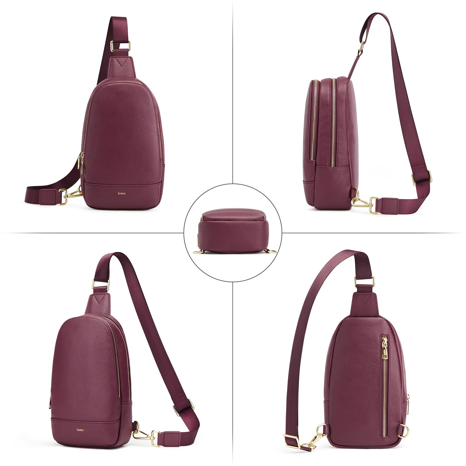 Kattee Sling Bag for Women Crossbody, Soft Leather Fanny Packs for Women, Small Crossbody Chest Bag with RFID Blocking