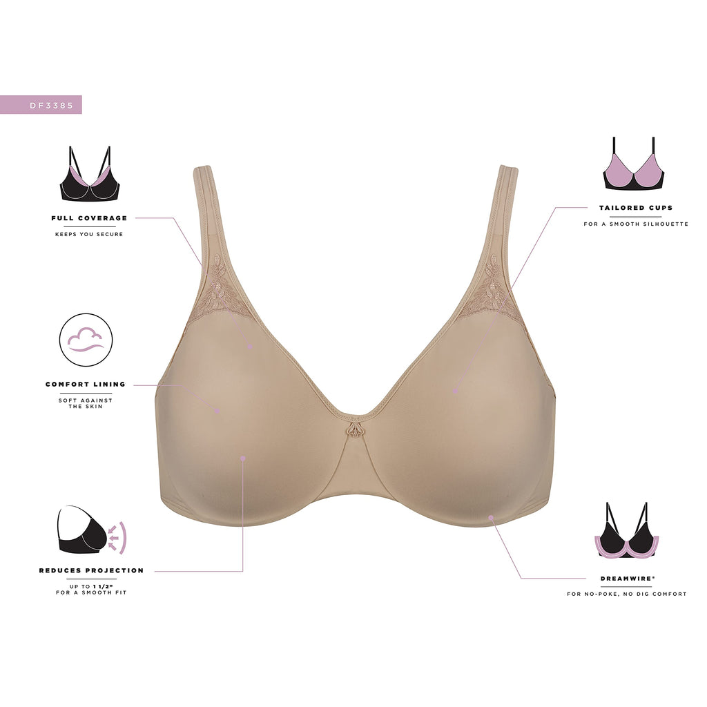 Bali womens Passion For Comfort Minimizer Underwire Bra,Toffee, 38DD